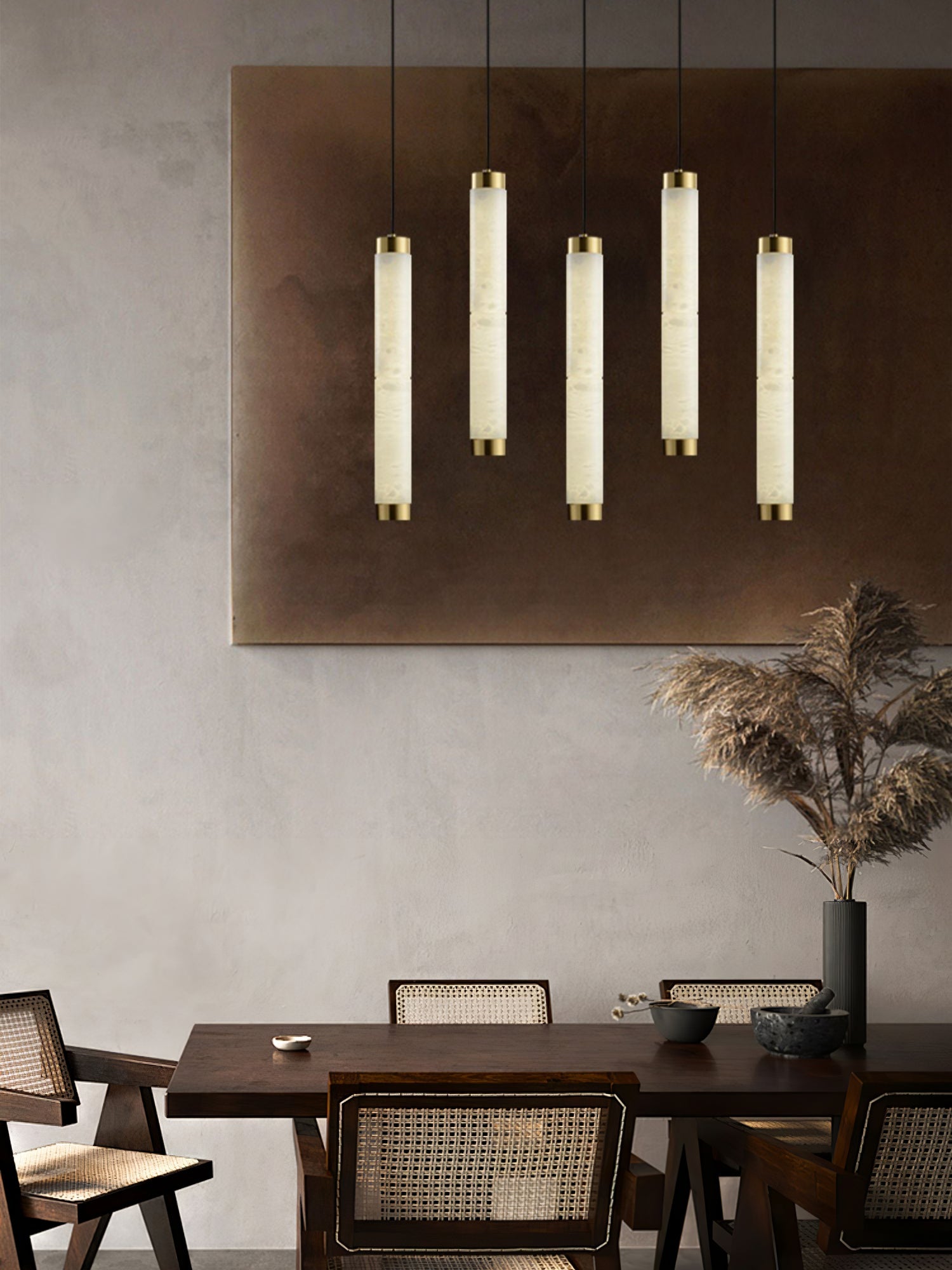 Lira Cylindrical Alabaster Pendant Light - Blowlighting