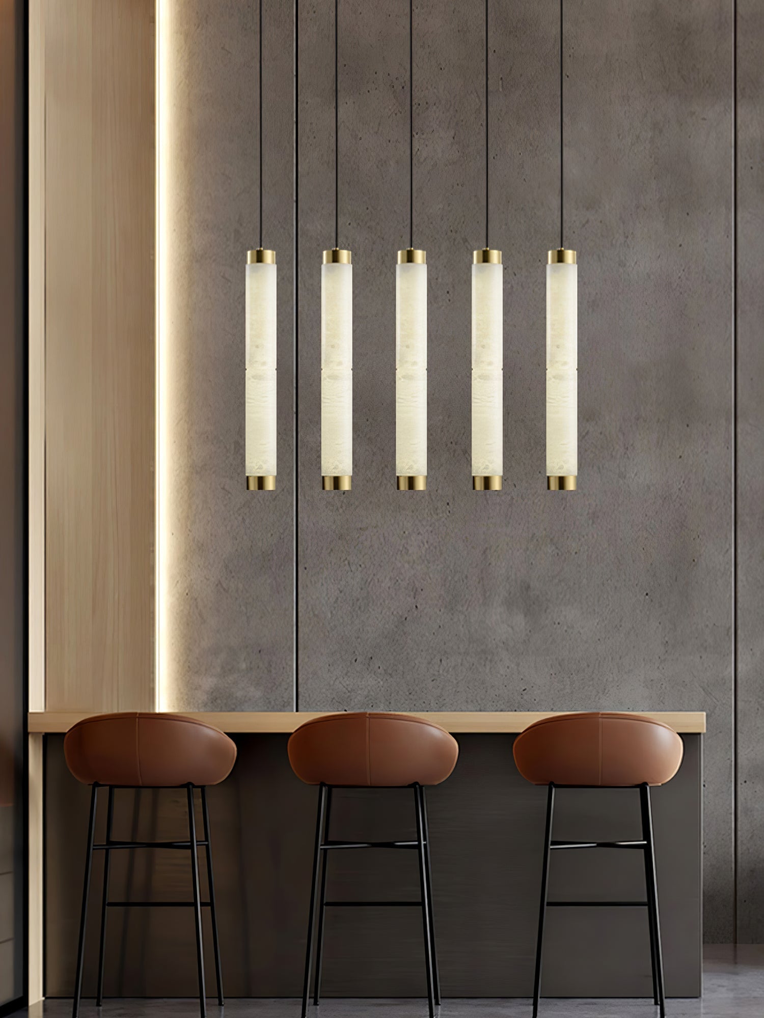 Lira Cylindrical Alabaster Pendant Light - Blowlighting