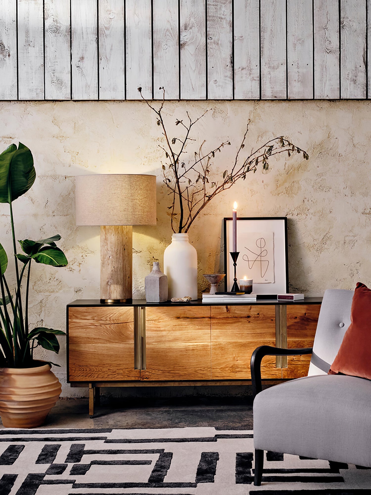 Vonoryra Cylindrical Travertine Table Lamp - Blowlighting