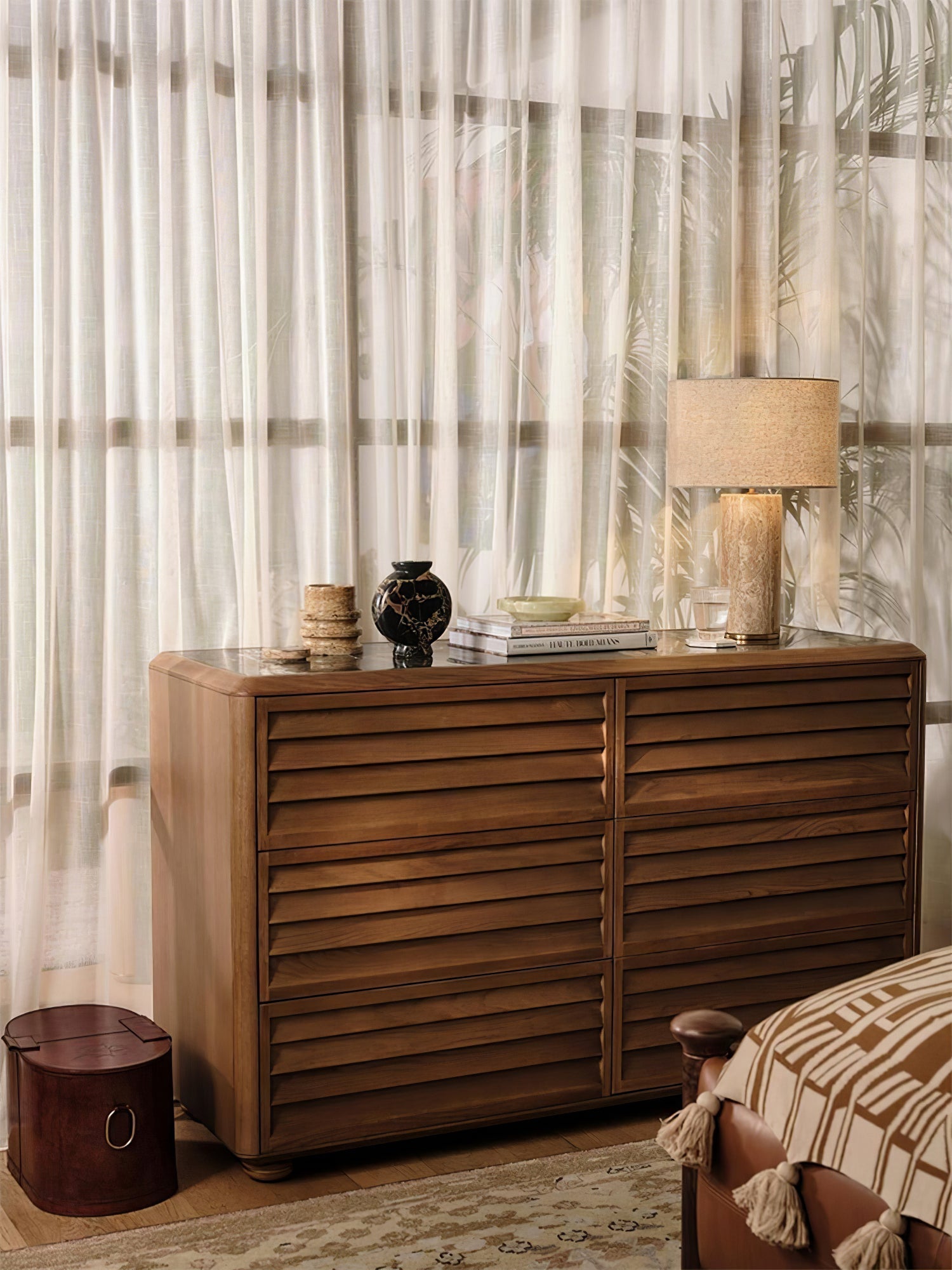 Vonoryra Cylindrical Travertine Table Lamp - Blowlighting