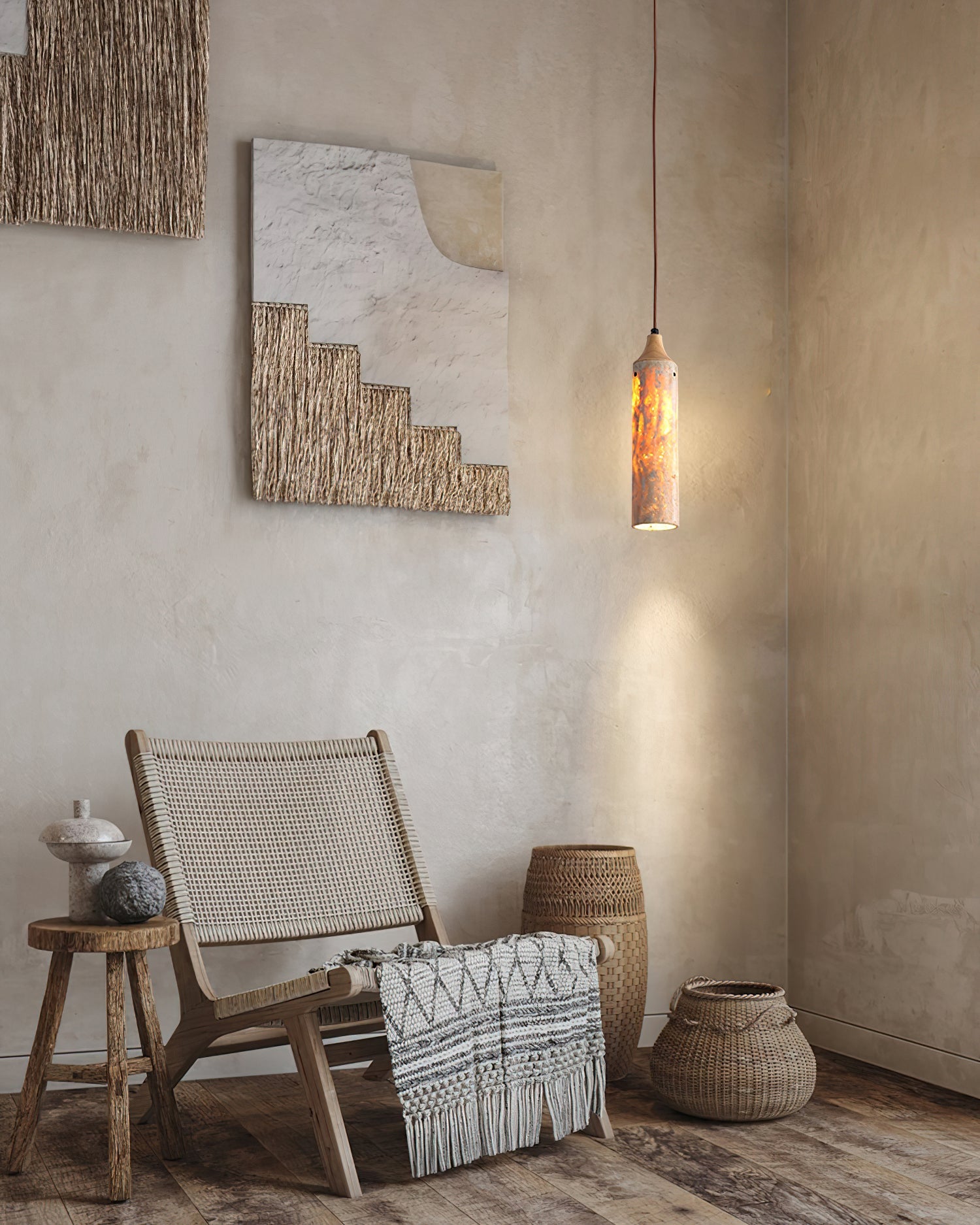 Arlene Scandinavian Travertine Pendant Light