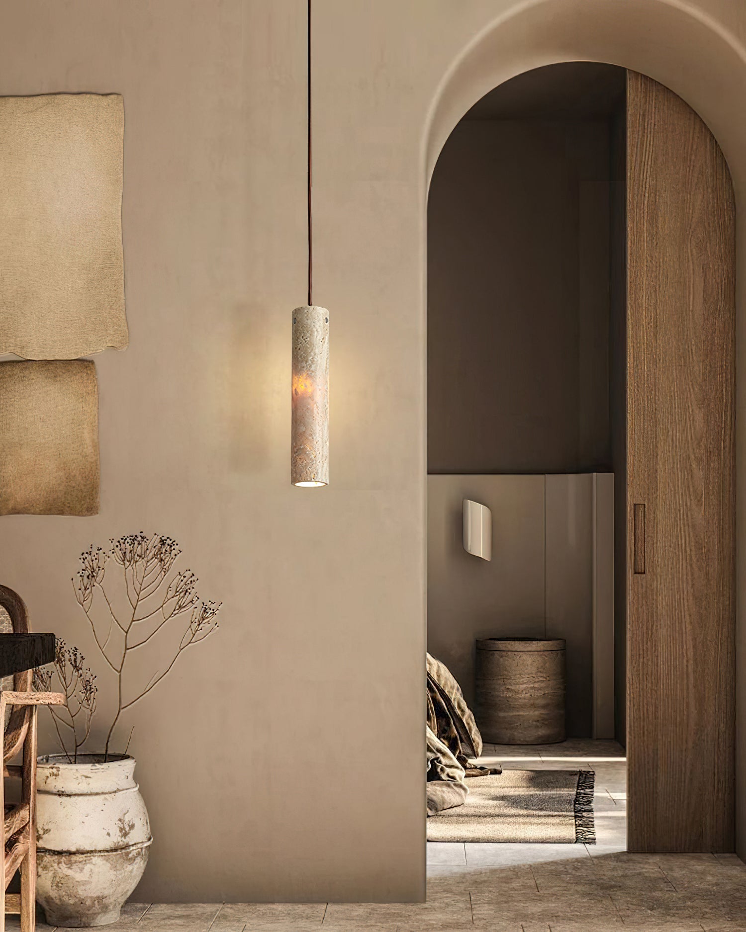 Arlene Scandinavian Travertine Pendant Light