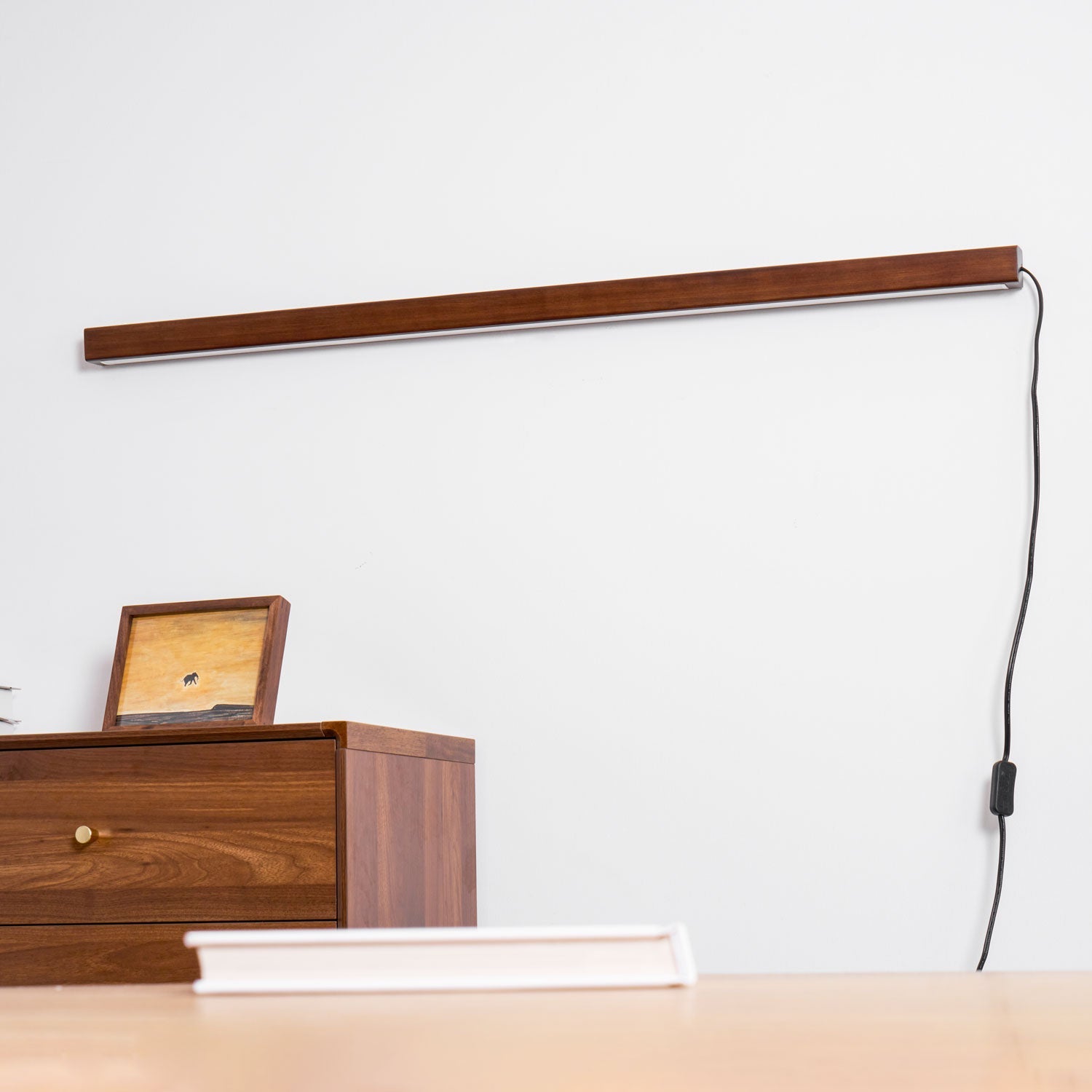 Arlo Linear Wood Plug-in Wall Light - Blowlighting