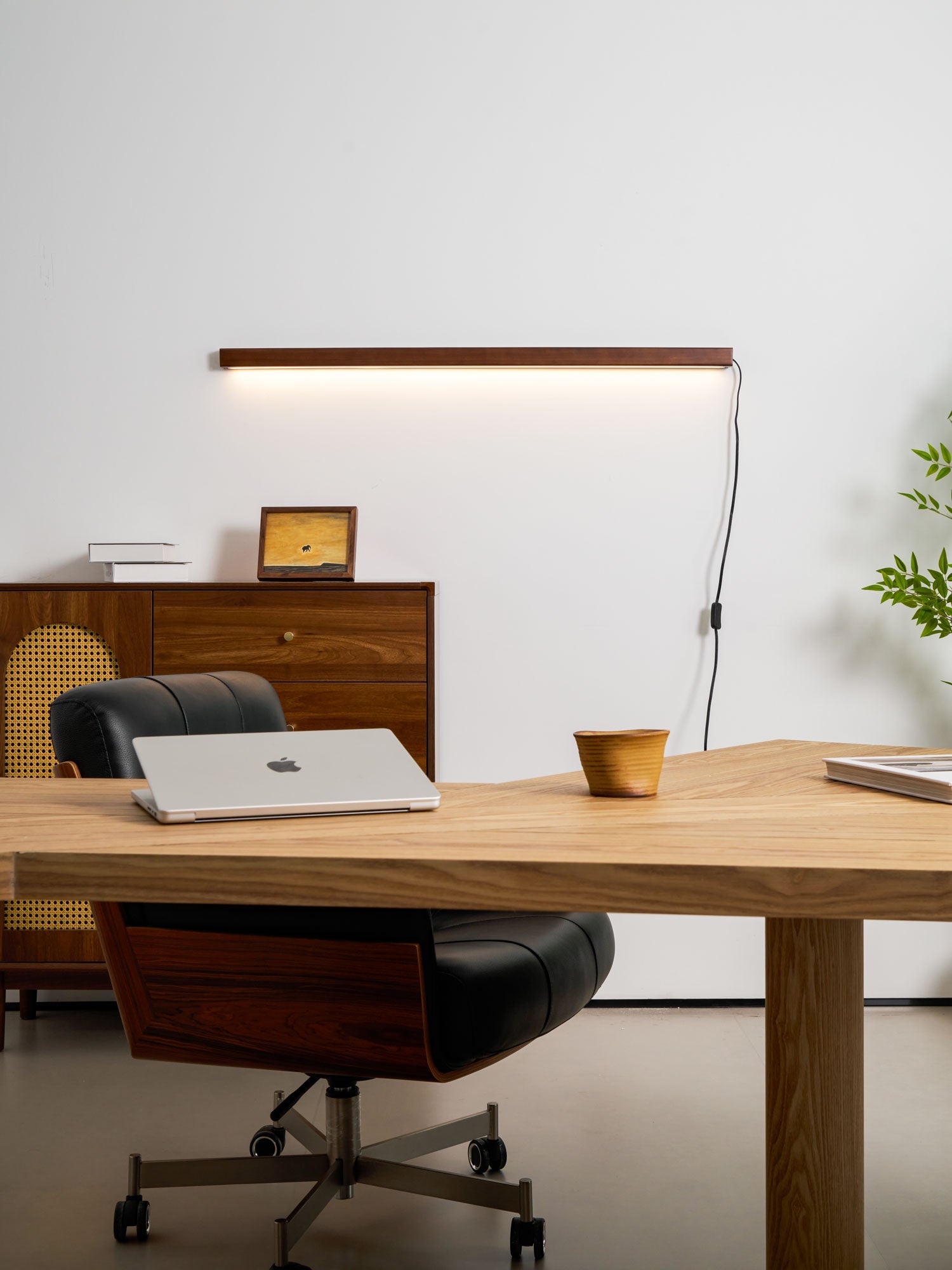 Arlo Linear Wood Plug-in Wall Light - Blowlighting
