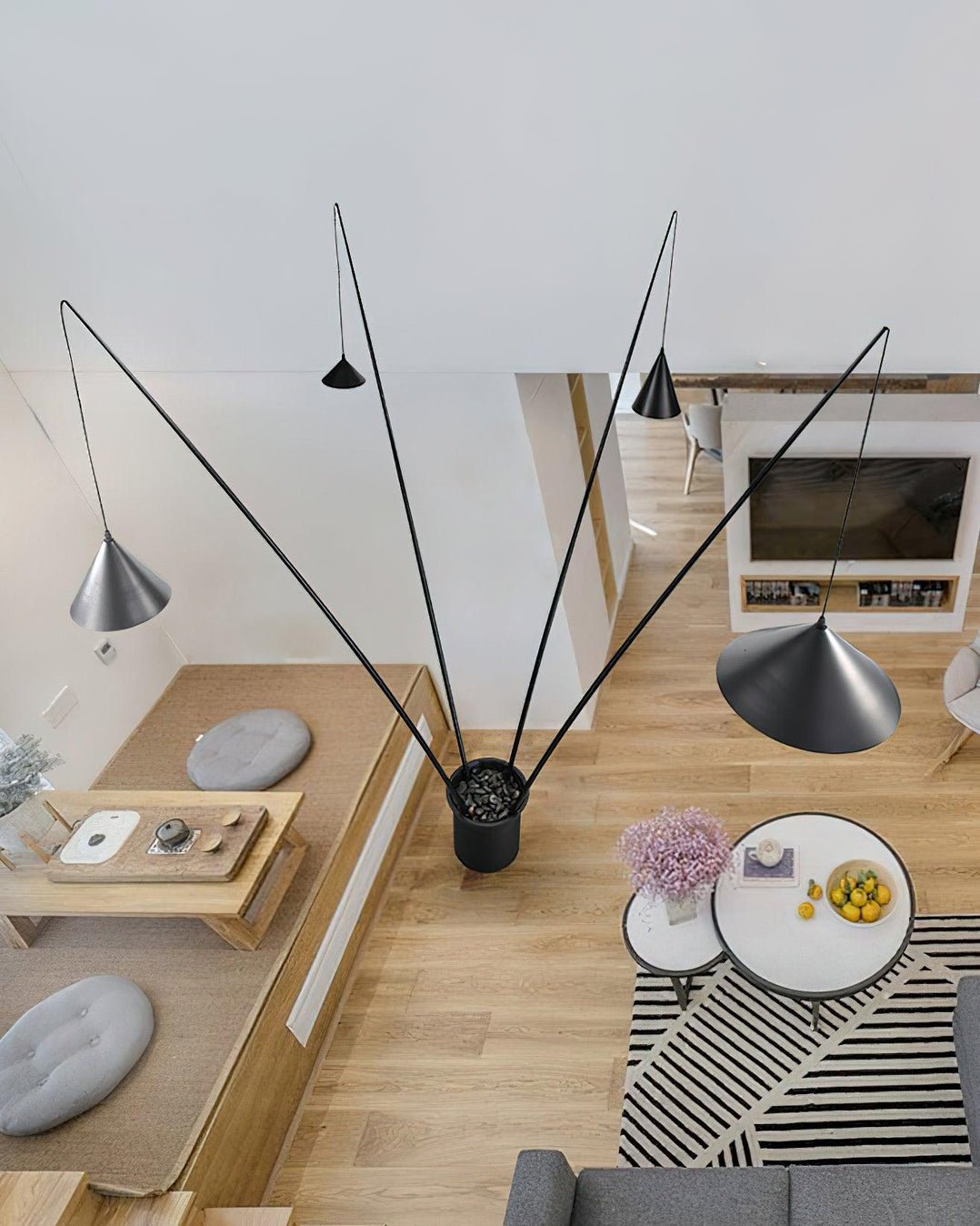 Canorara Multi-Arm Black Floor Lamp - Blowlighting