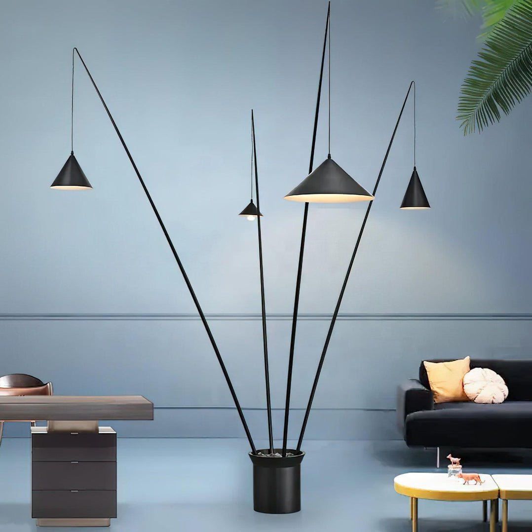 Canorara Multi-Arm Black Floor Lamp - Blowlighting