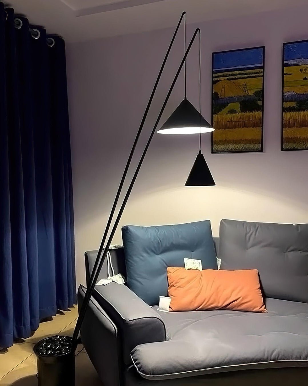 Canorara Multi-Arm Black Floor Lamp - Blowlighting