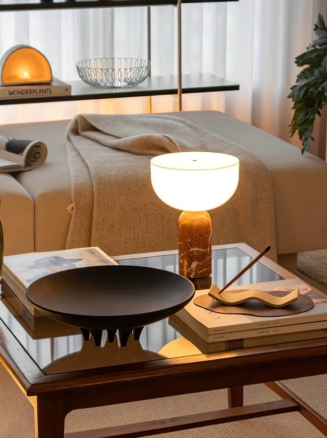 Arno Sphere Marble Table Lamp - Blowlighting