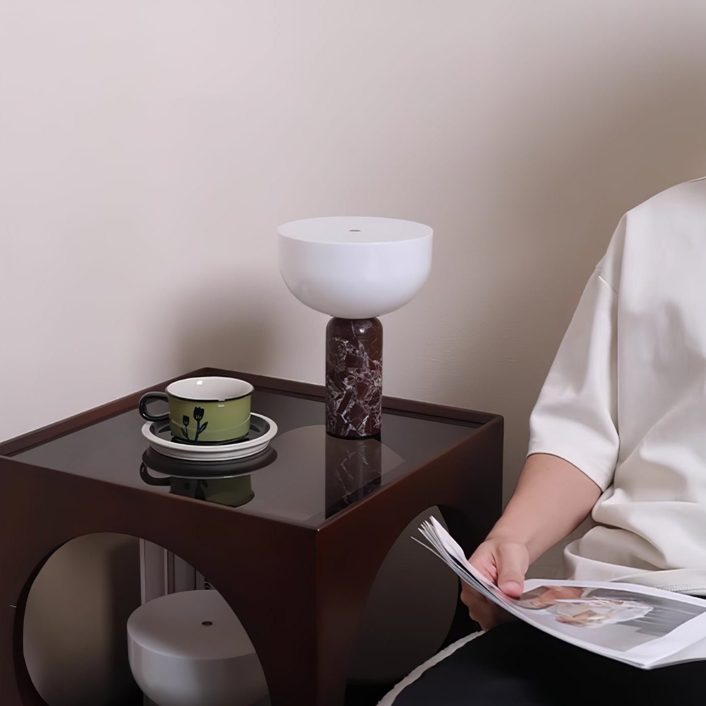 Arno Sphere Marble Table Lamp - Blowlighting