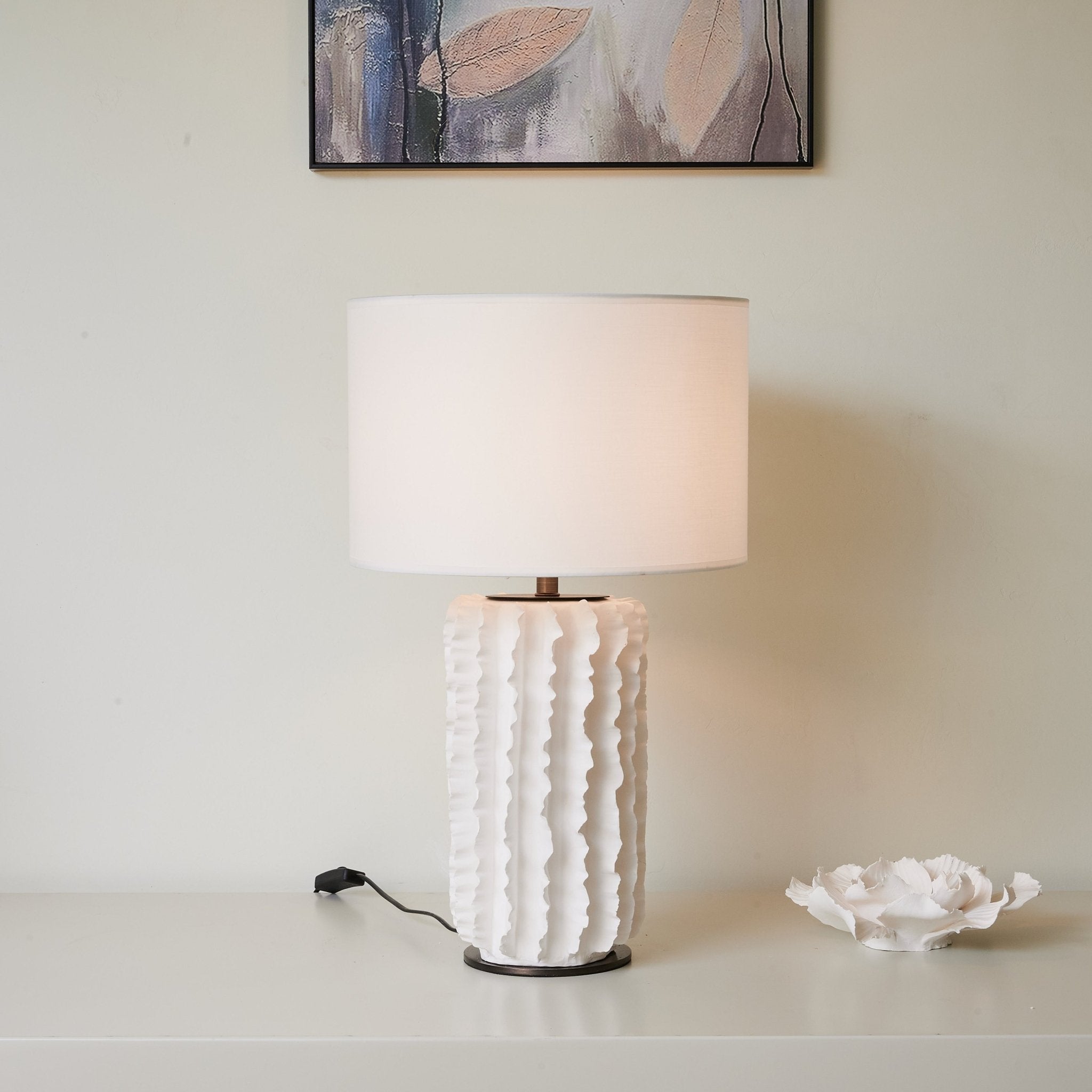 Arroyo Sculpted Ceramic Table Lamp - Blowlighting