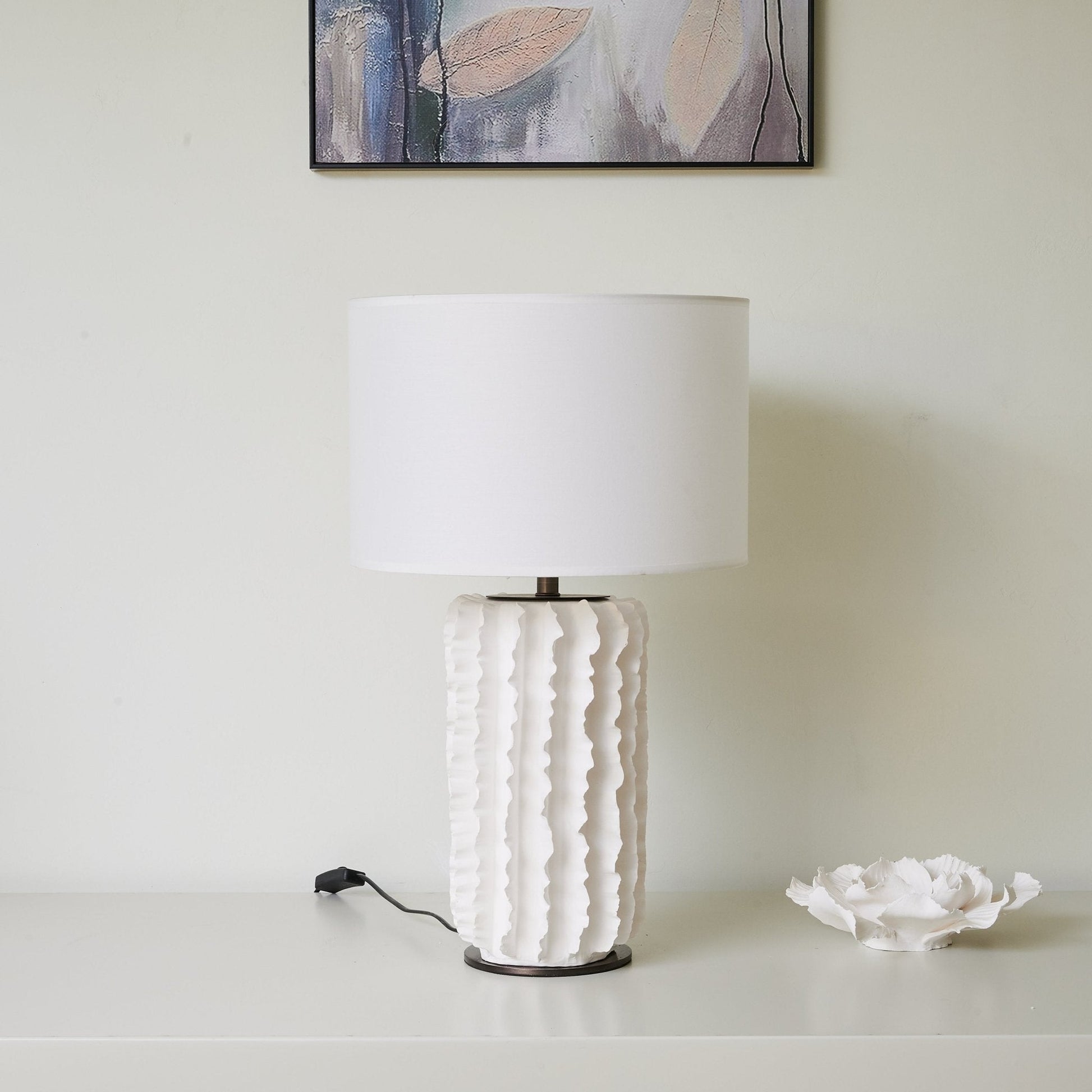 Arroyo Sculpted Ceramic Table Lamp - Blowlighting