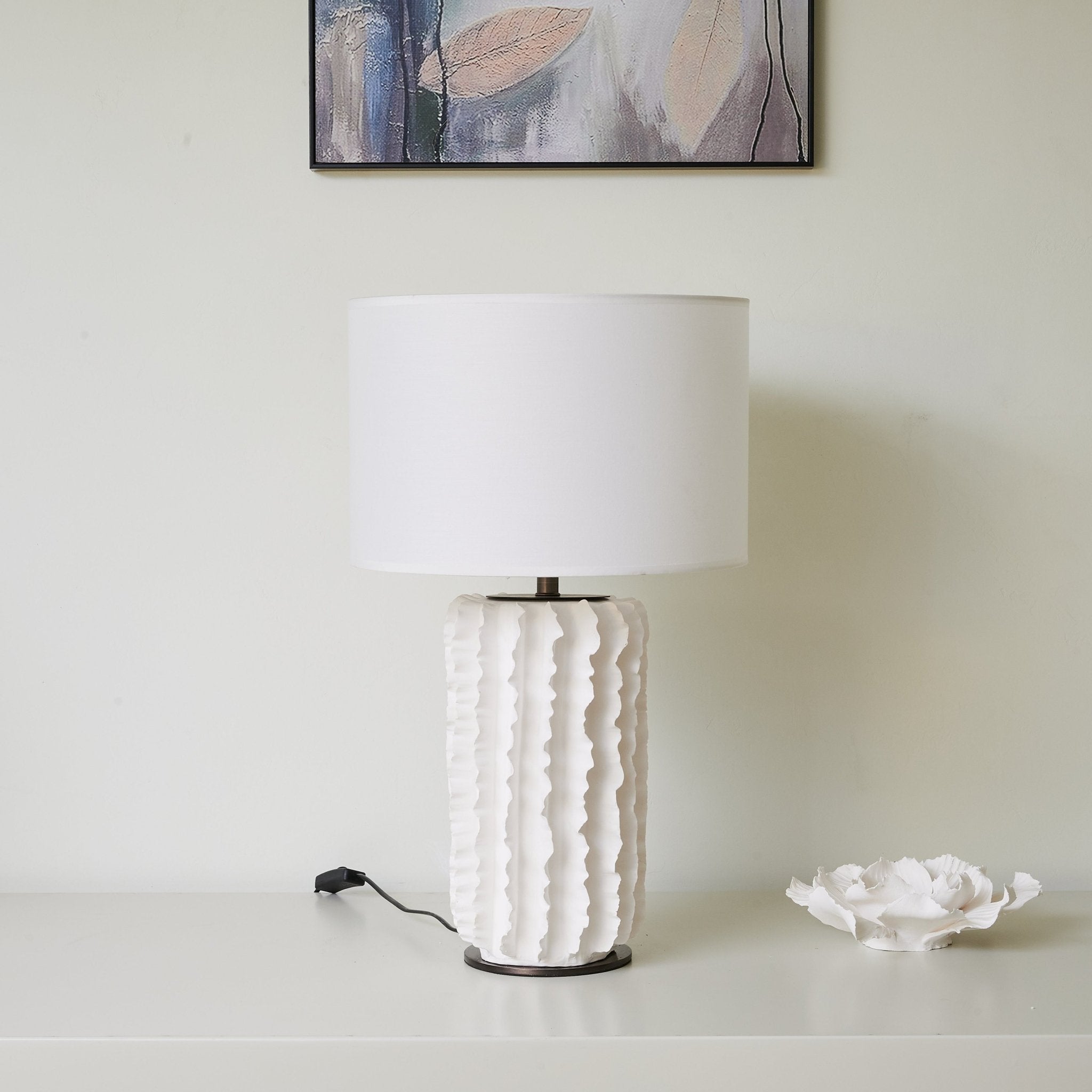 Arroyo Sculpted Ceramic Table Lamp - Blowlighting