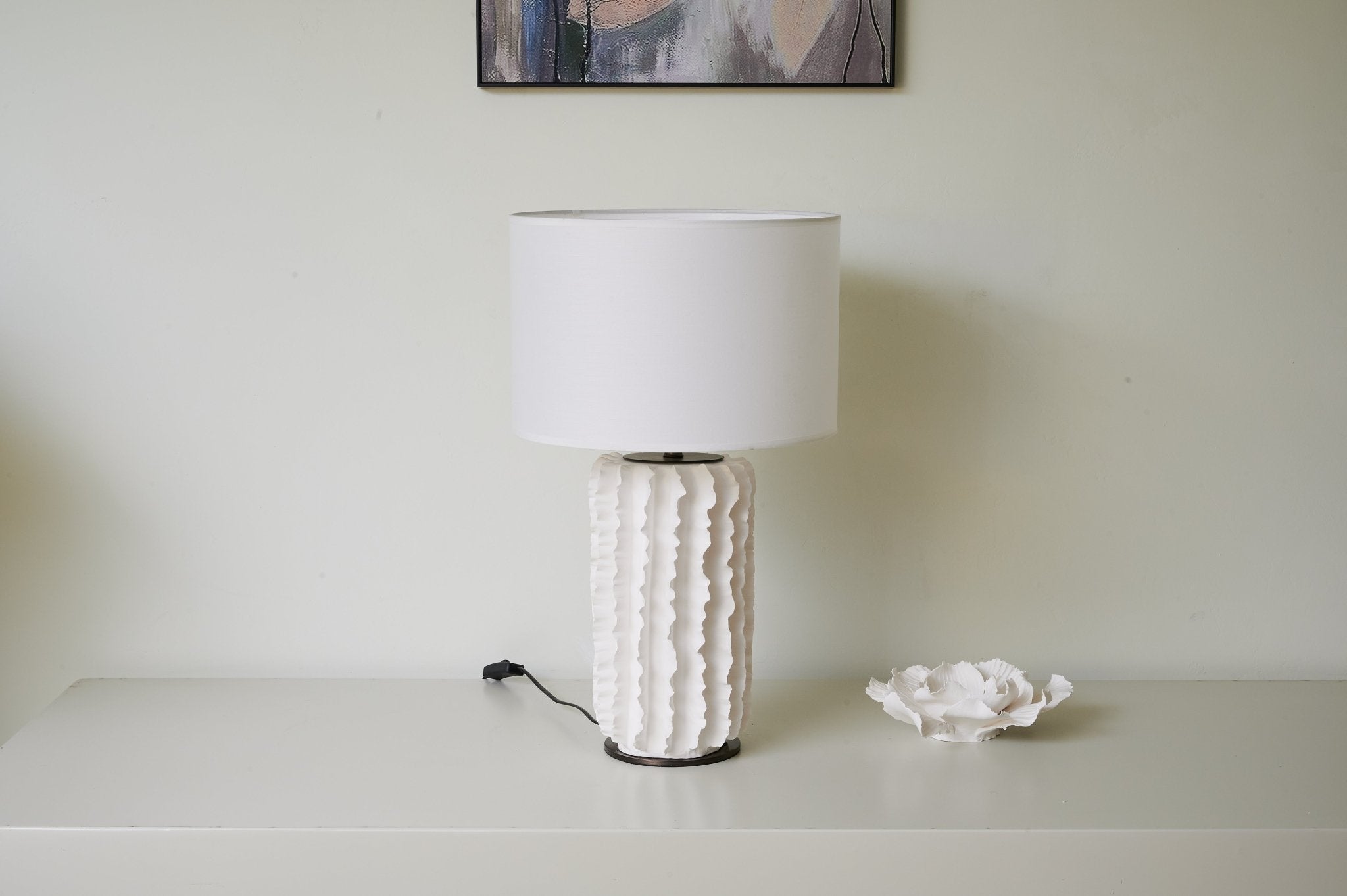 Arroyo Sculpted Ceramic Table Lamp - Blowlighting