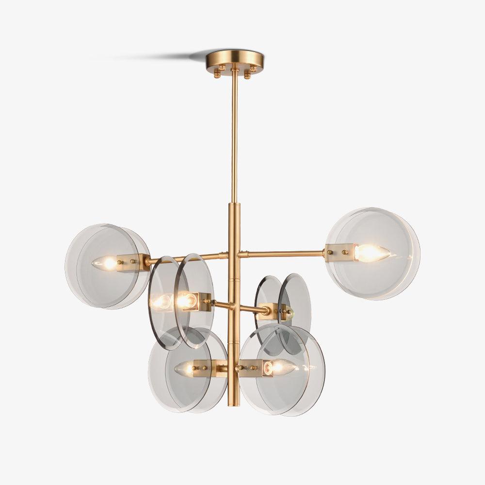 Aurora Chandelier Smoke Glass Round Layered - Blowlighting