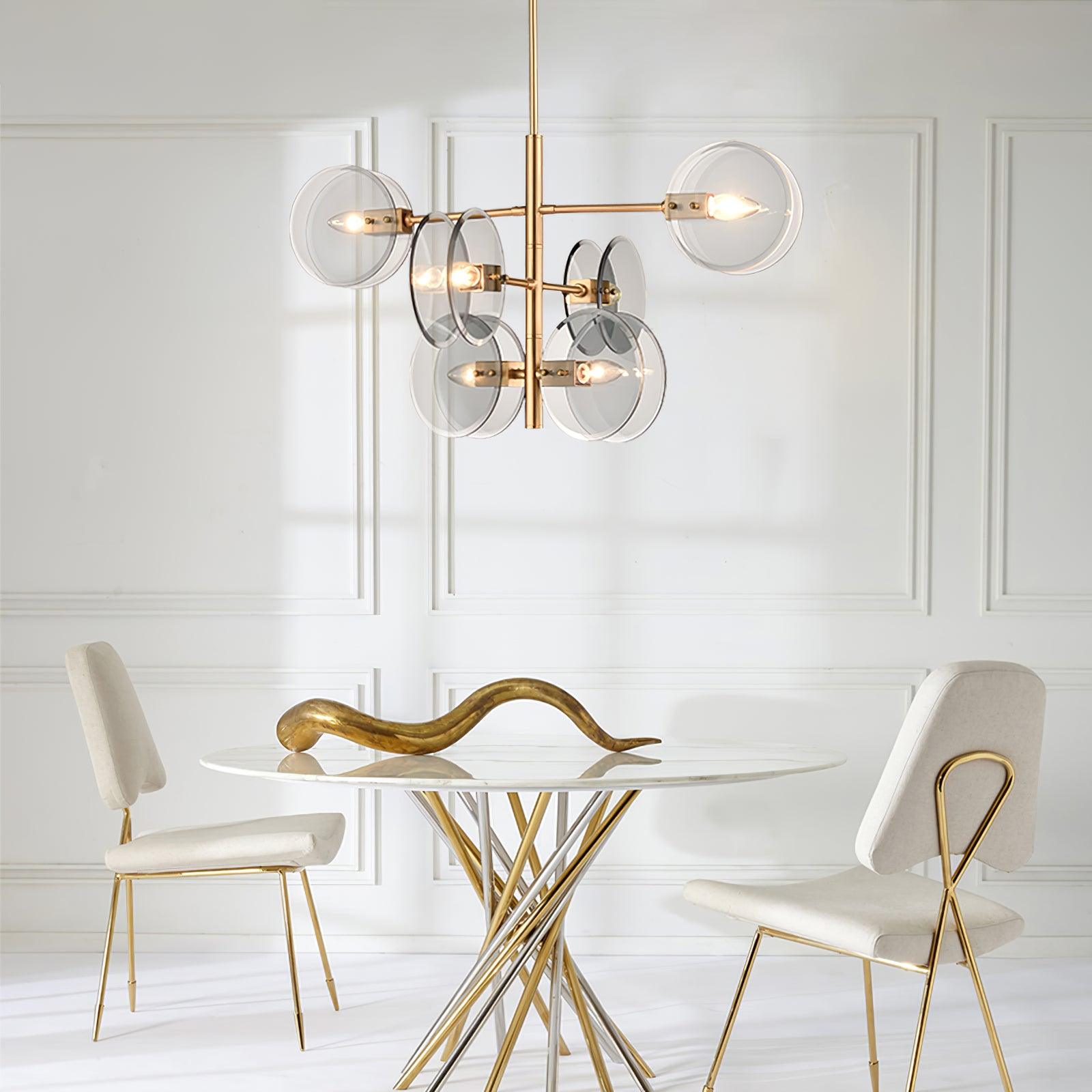 Aurora Chandelier Smoke Glass Round Layered - Blowlighting