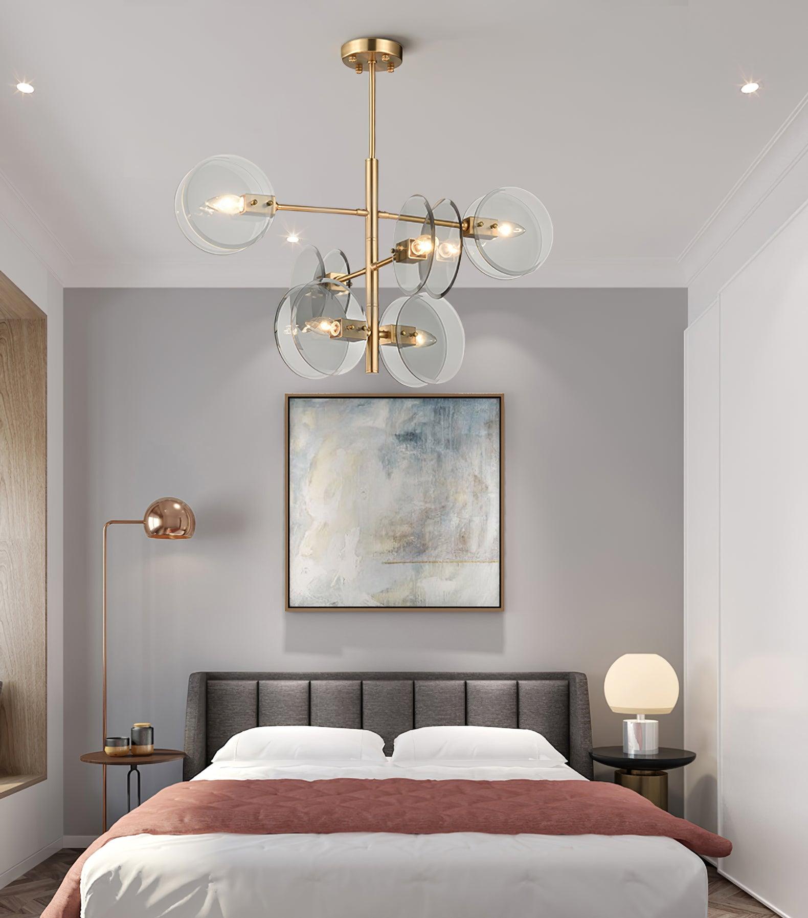 Aurora Chandelier Smoke Glass Round Layered - Blowlighting