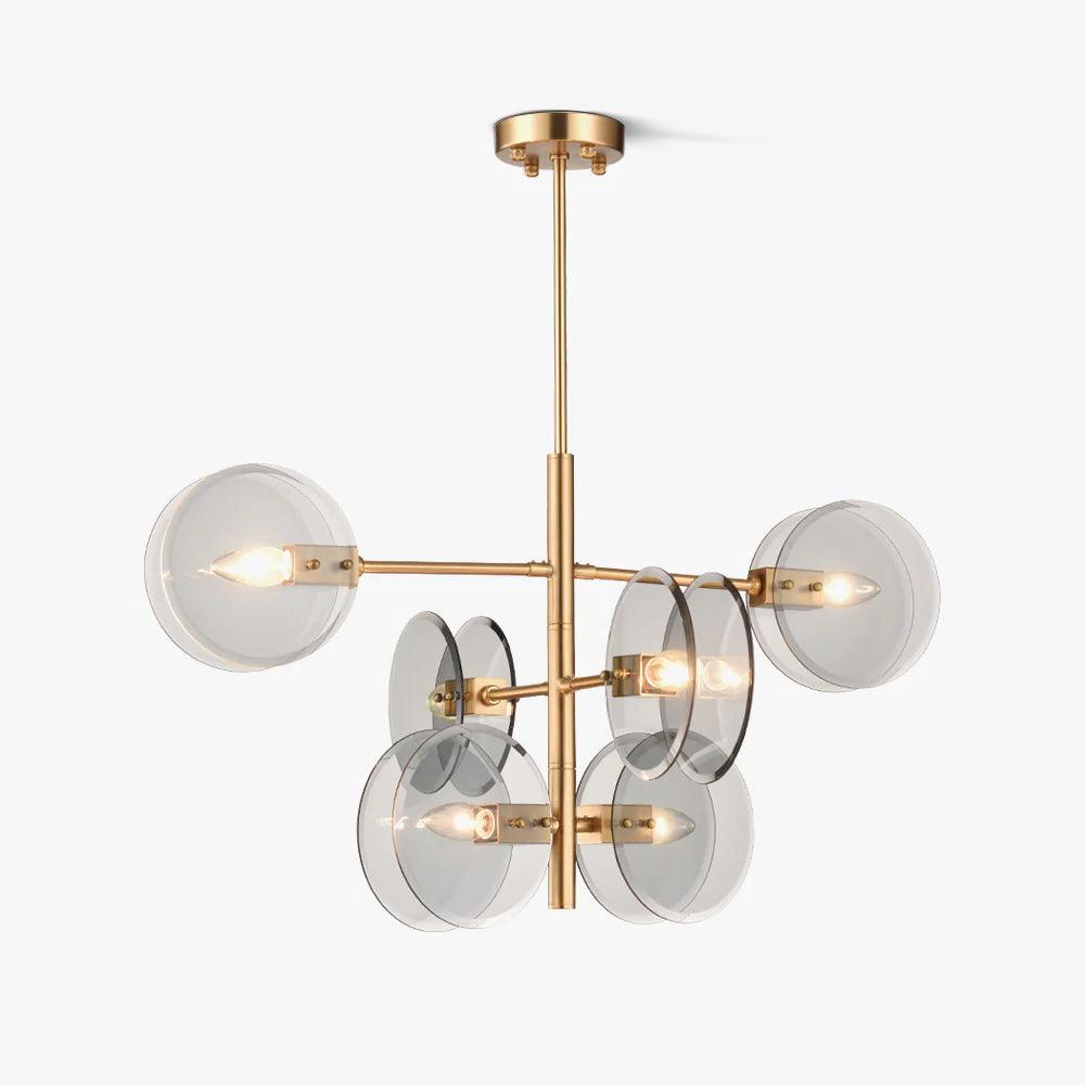 Aurora Chandelier Smoke Glass Round Layered - Blowlighting