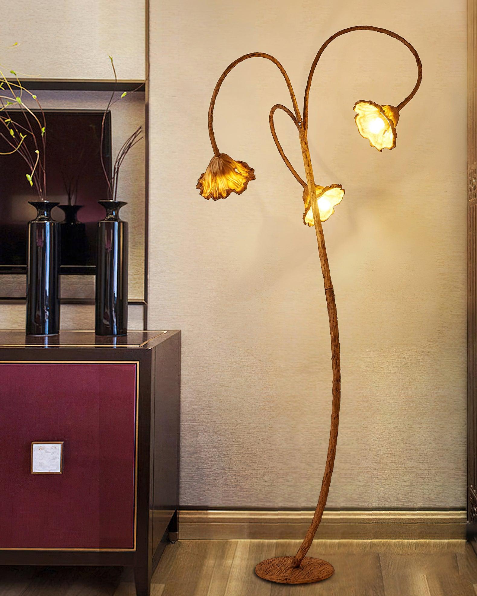 Artistic Lotus Leaf Floor Lamp - Blowlighting