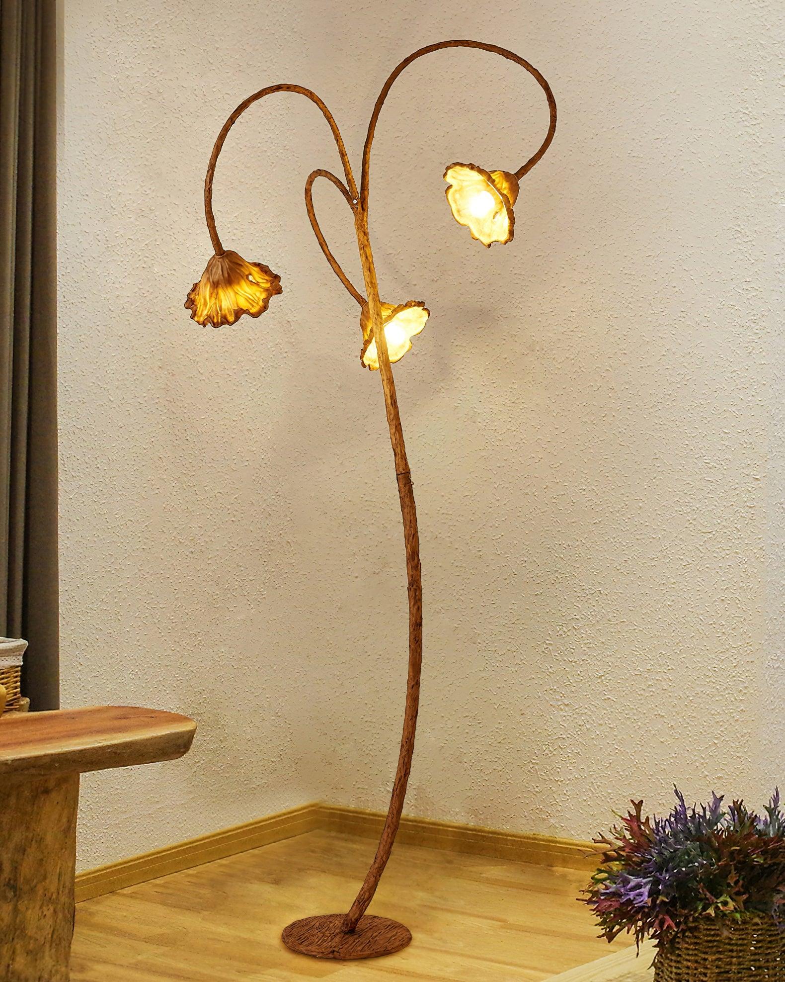 Artistic Lotus Leaf Floor Lamp - Blowlighting