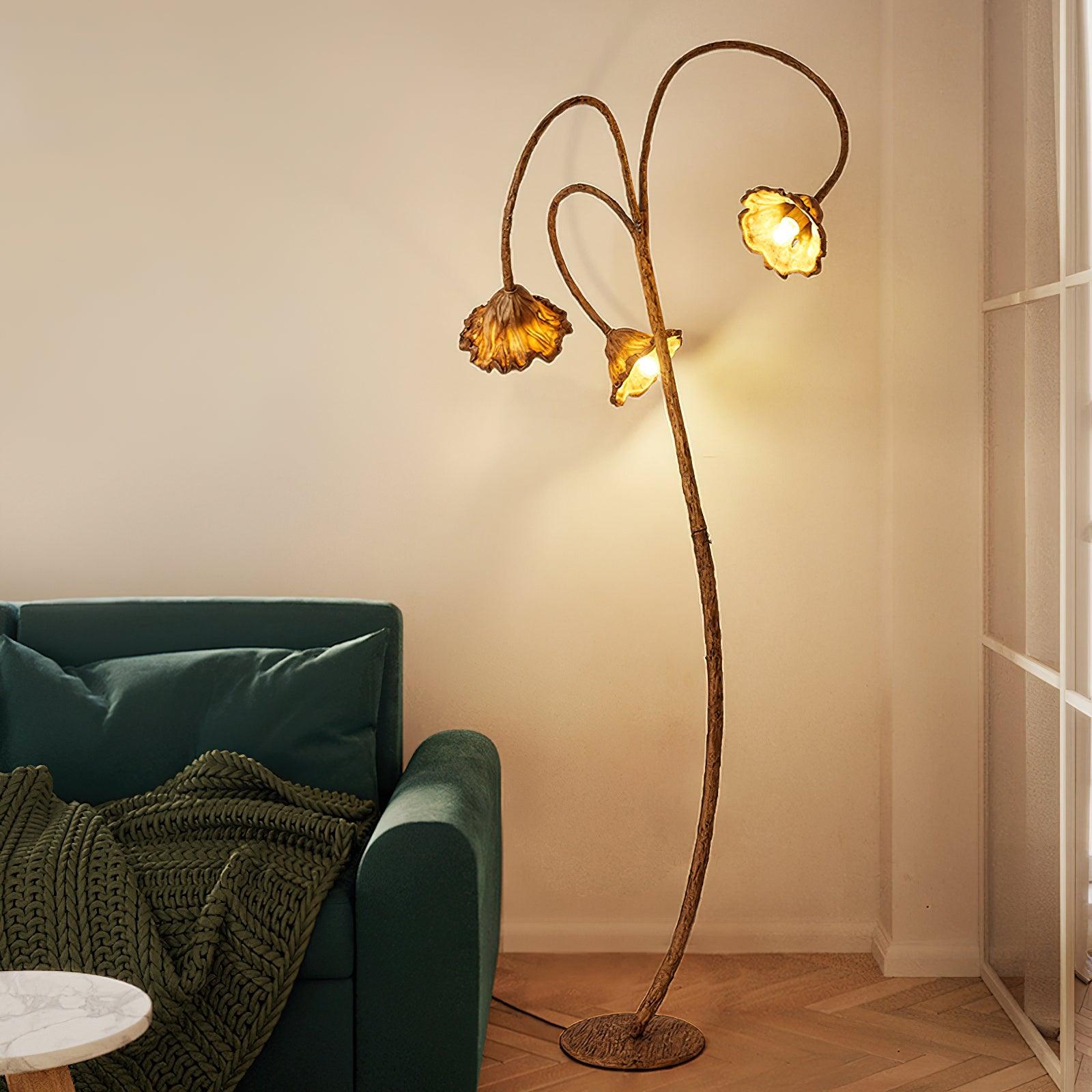 Artistic Lotus Leaf Floor Lamp - Blowlighting