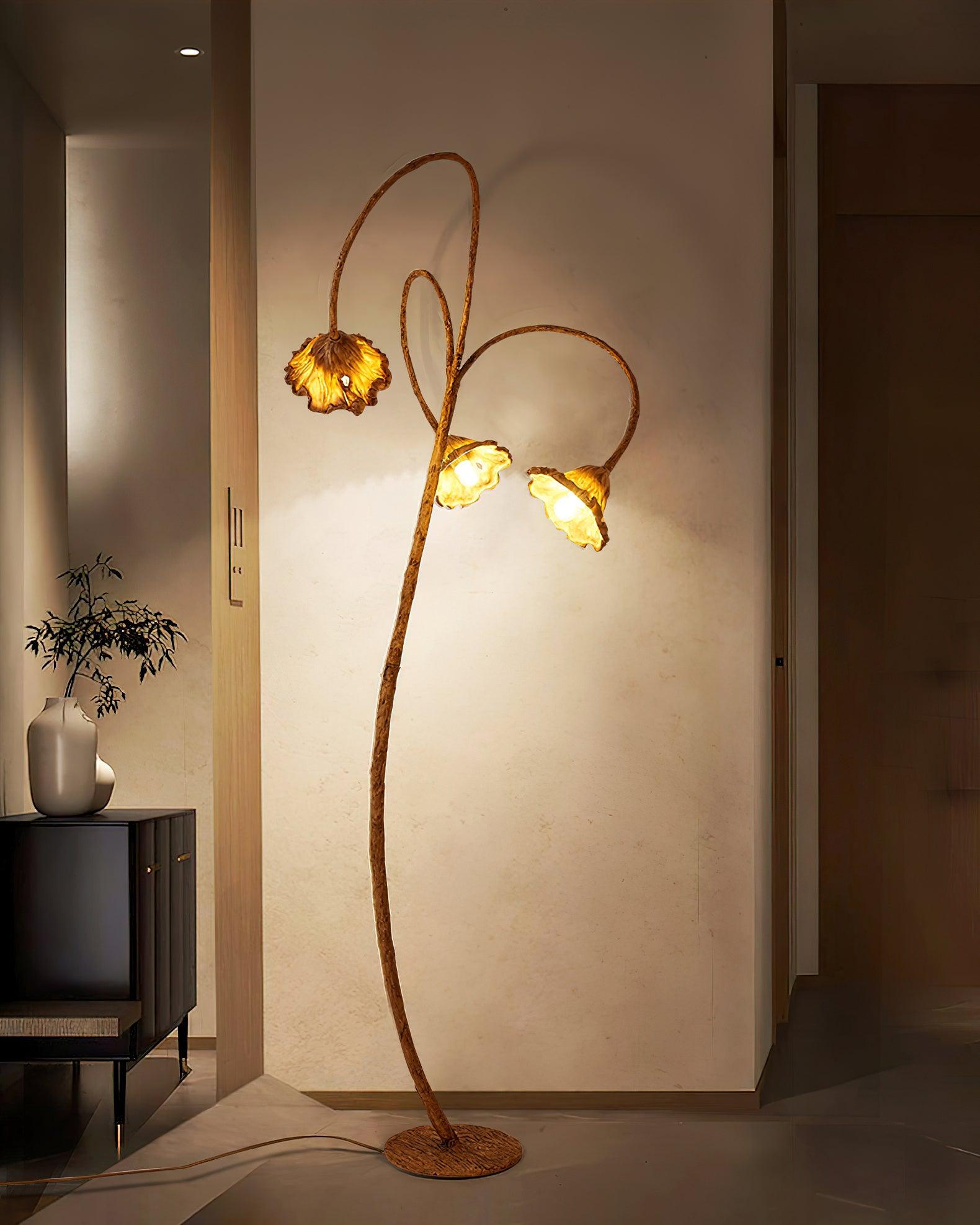 Artistic Lotus Leaf Floor Lamp - Blowlighting