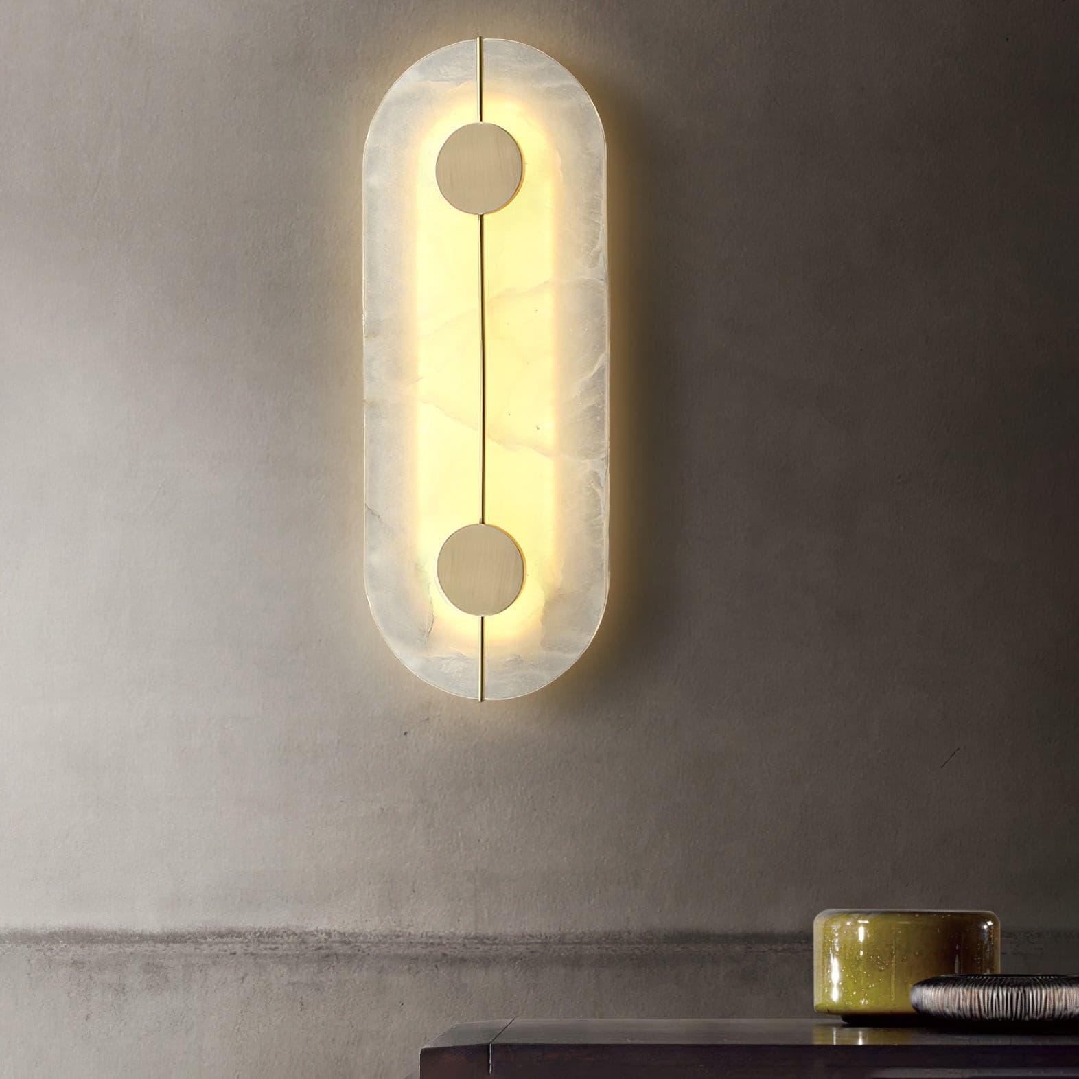 Citheira Minimalist Alabaster Wall Light - Blowlighting