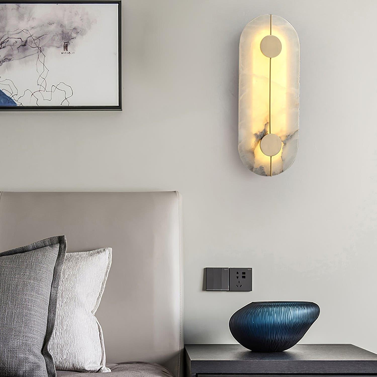 Citheira Minimalist Alabaster Wall Light - Blowlighting