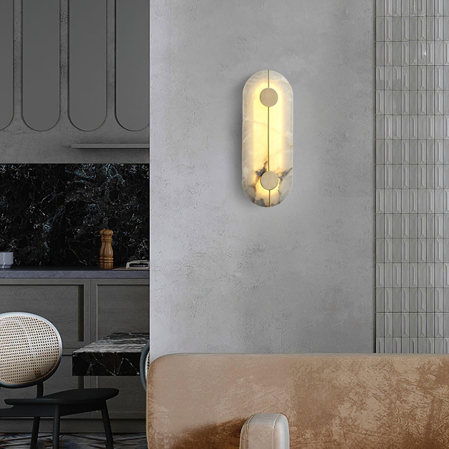 Citheira Minimalist Alabaster Wall Light - Blowlighting