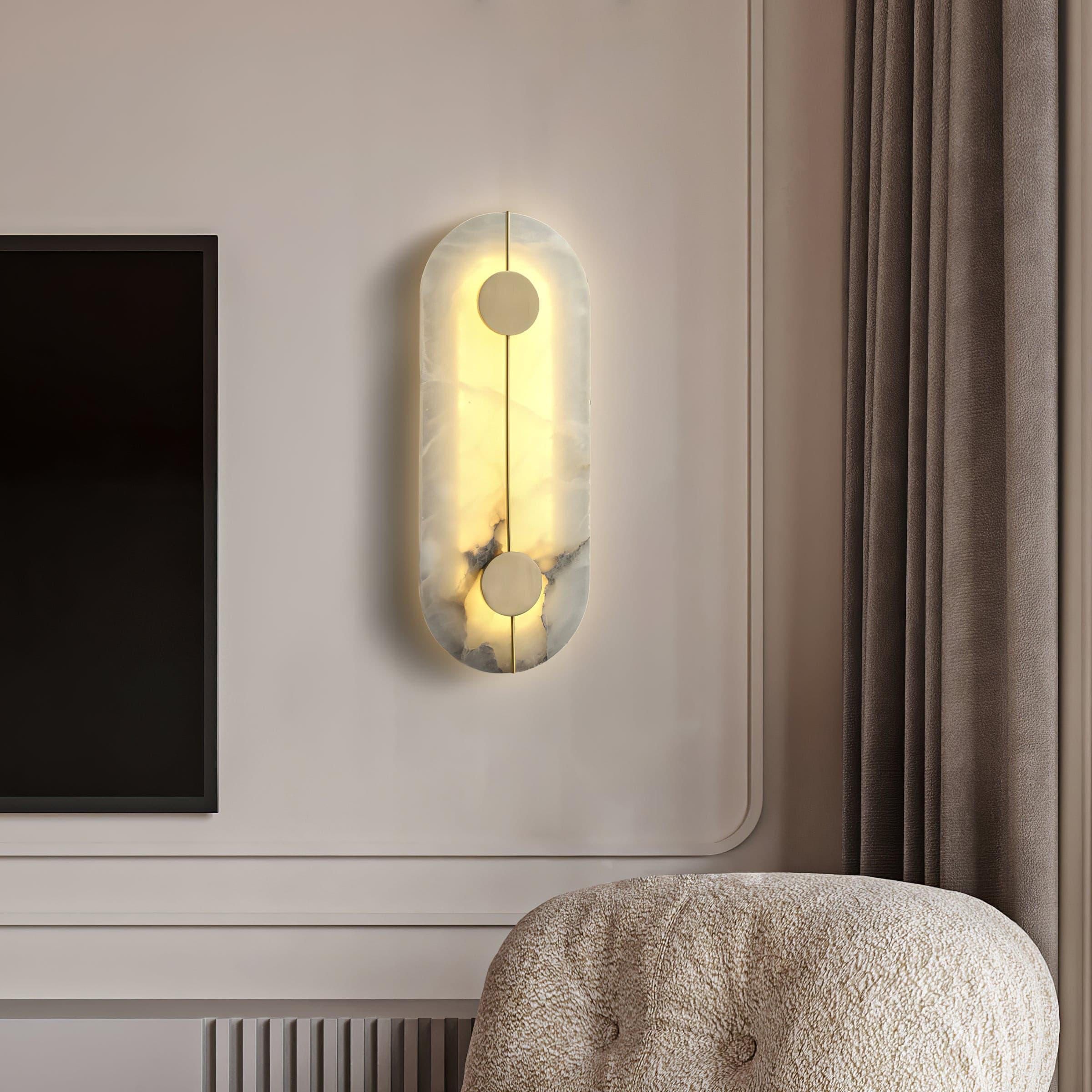 Citheira Minimalist Alabaster Wall Light - Blowlighting