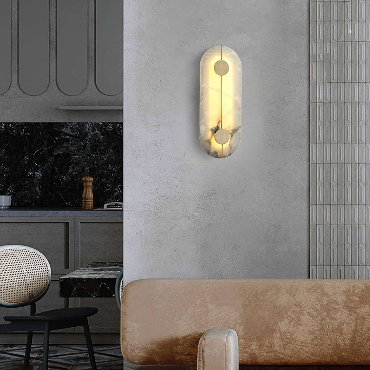 Citheira Minimalist Alabaster Wall Light - Blowlighting