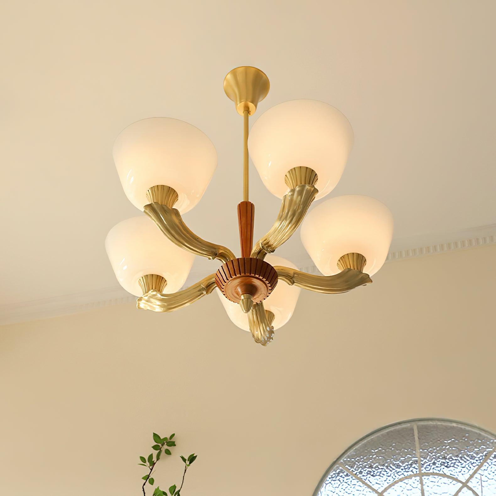 Lustra Chandelier Flared Shade Vintage - Blowlighting