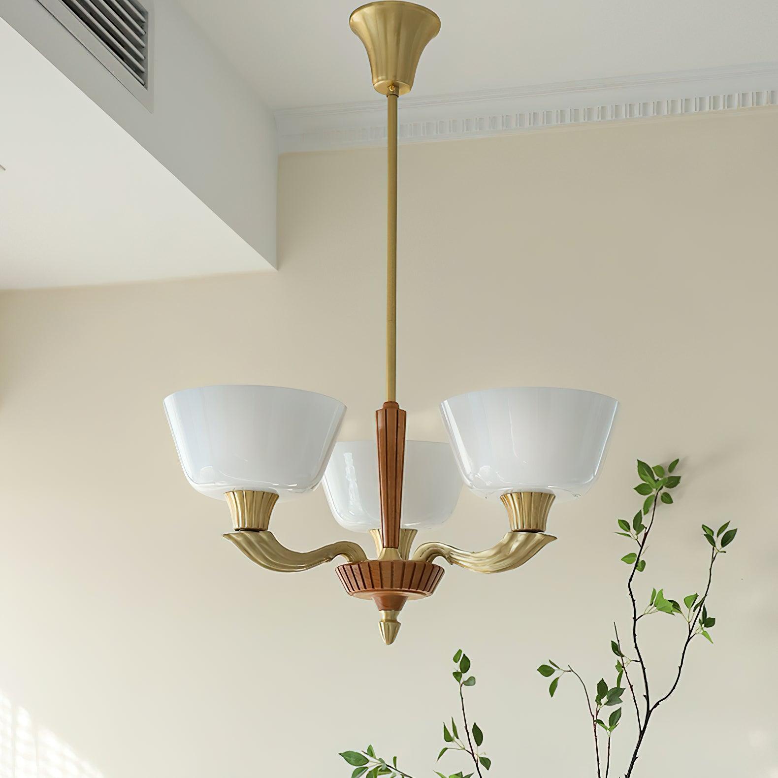 Lustra Chandelier Flared Shade Vintage - Blowlighting