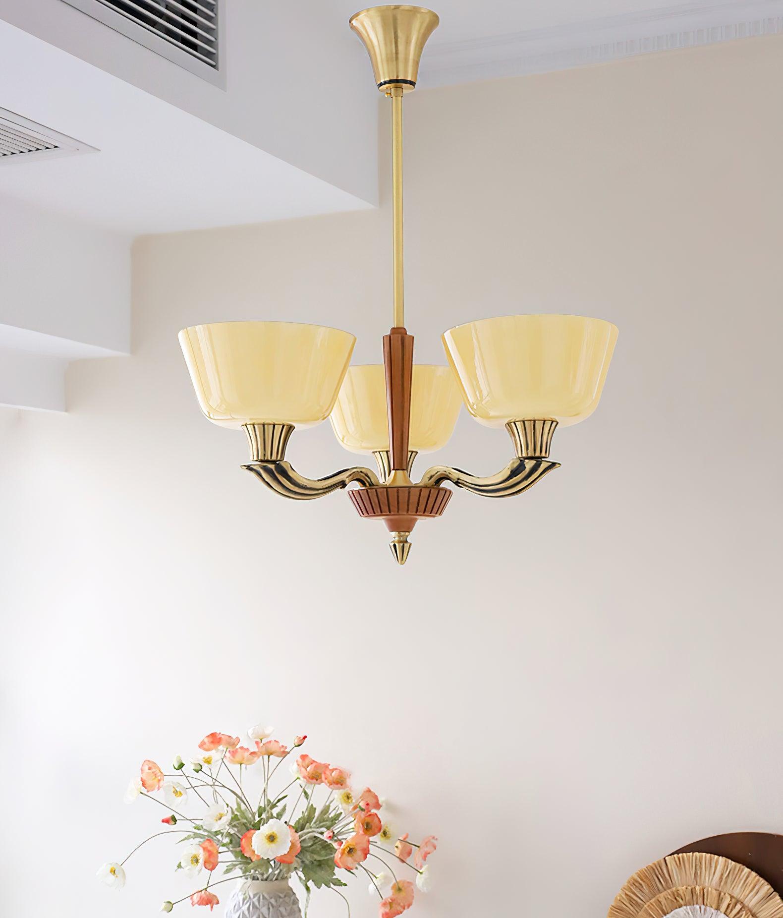 Lustra Chandelier Flared Shade Vintage - Blowlighting