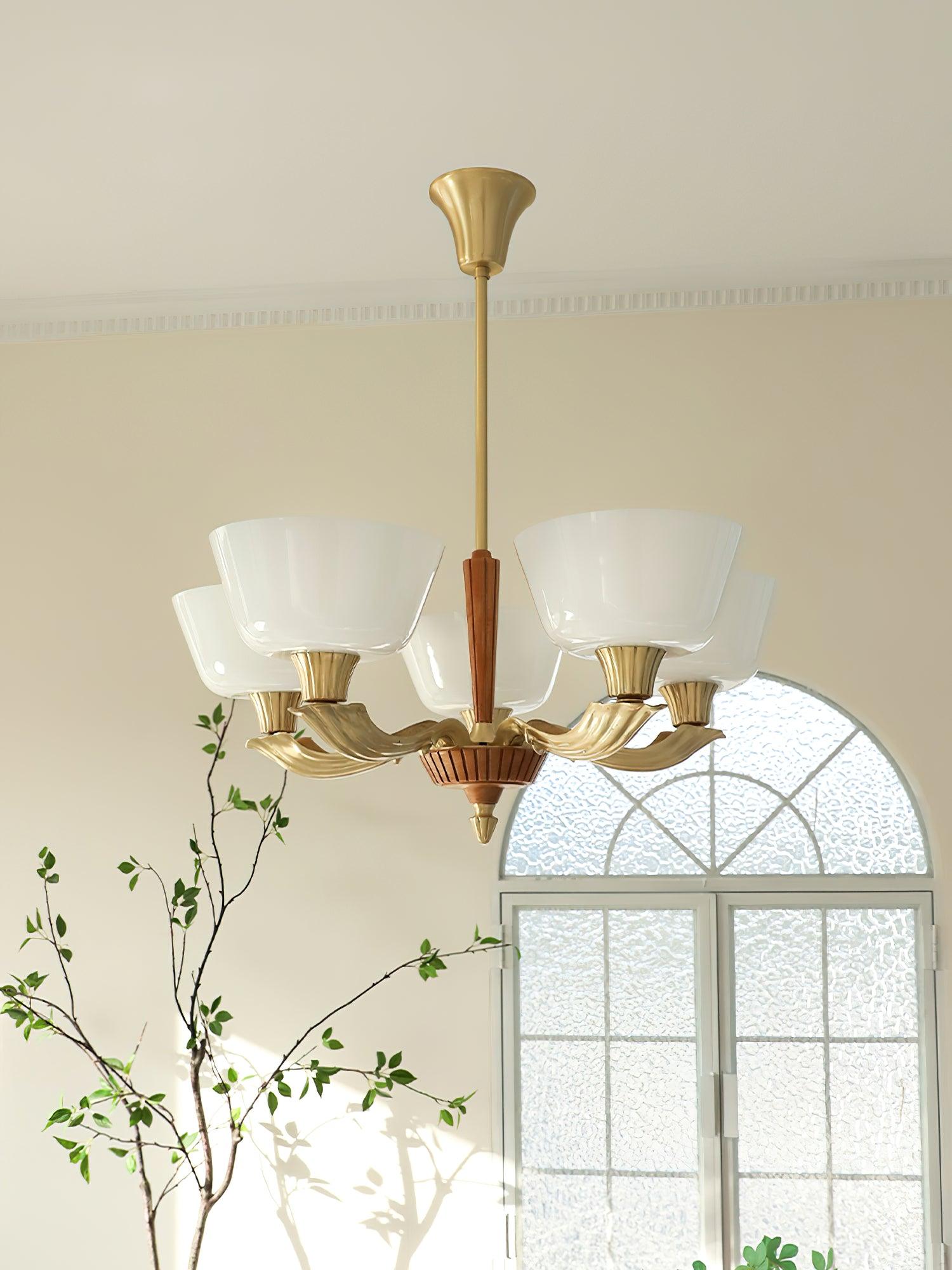 Lustra Chandelier Flared Shade Vintage - Blowlighting