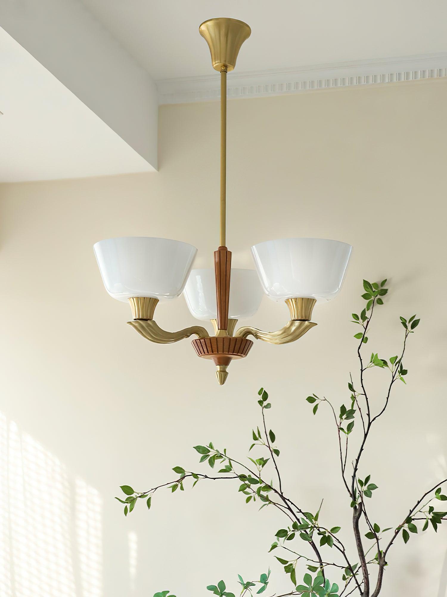 Lustra Chandelier Flared Shade Vintage - Blowlighting