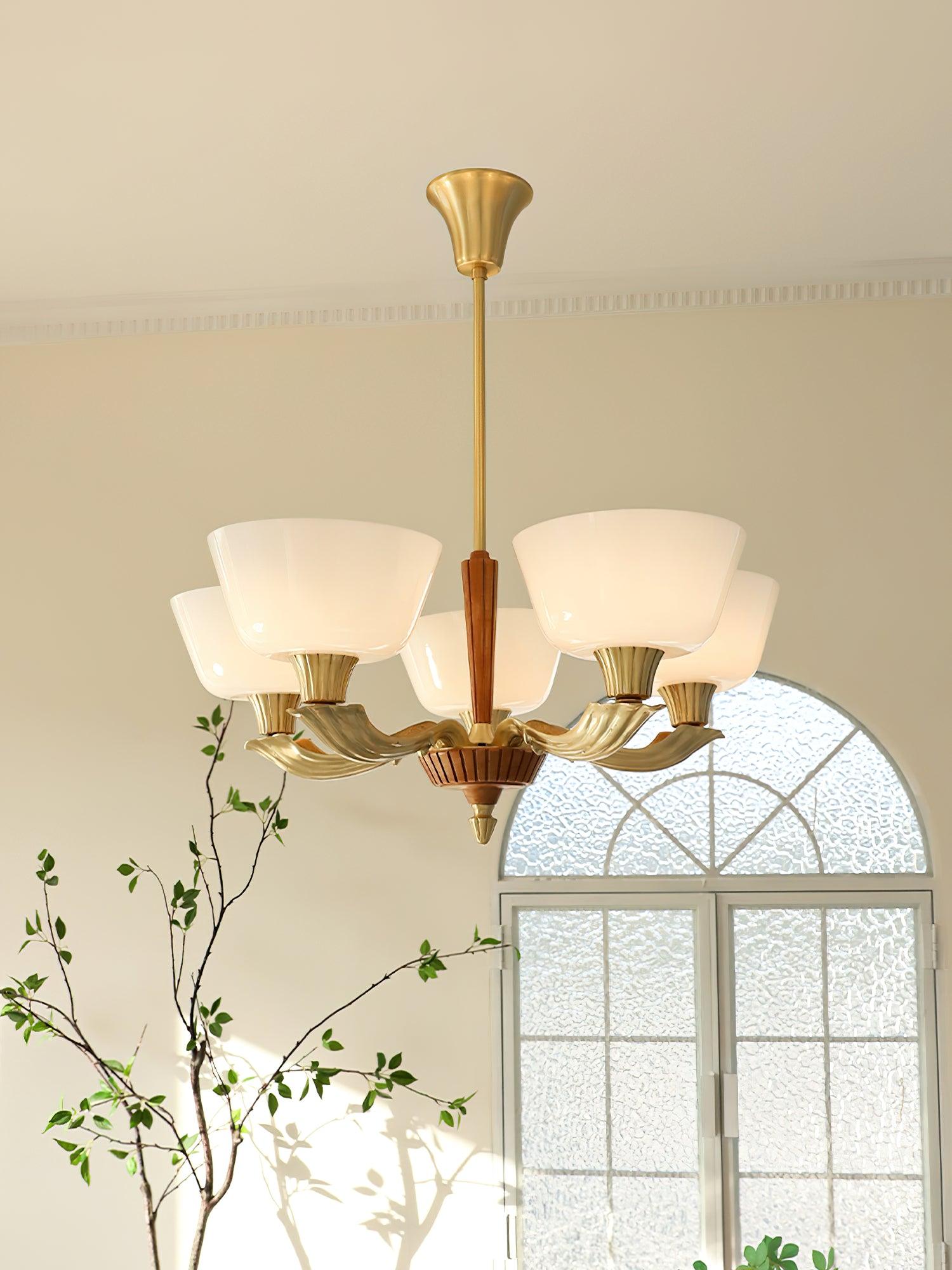 Lustra Chandelier Flared Shade Vintage - Blowlighting