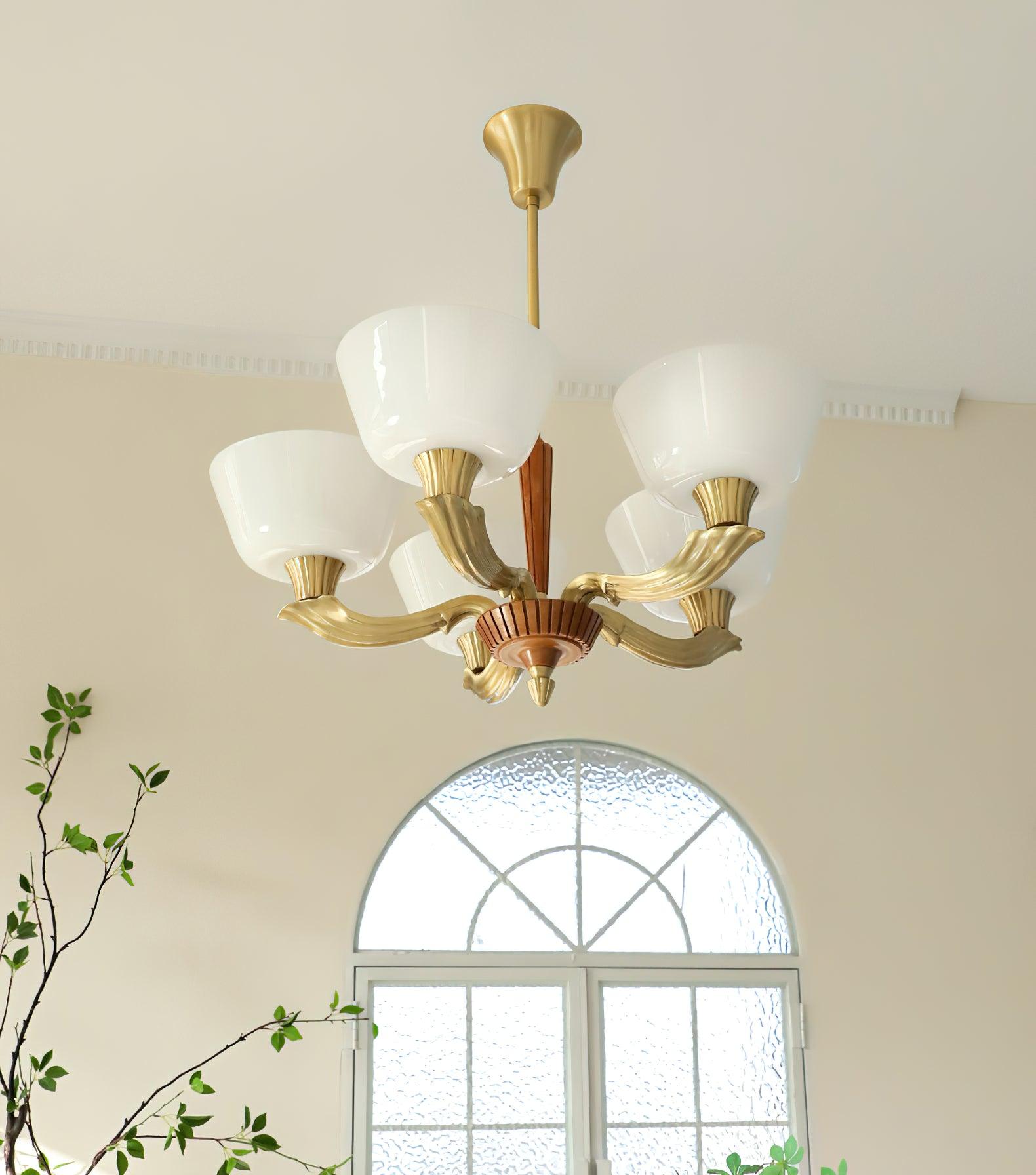 Lustra Chandelier Flared Shade Vintage - Blowlighting