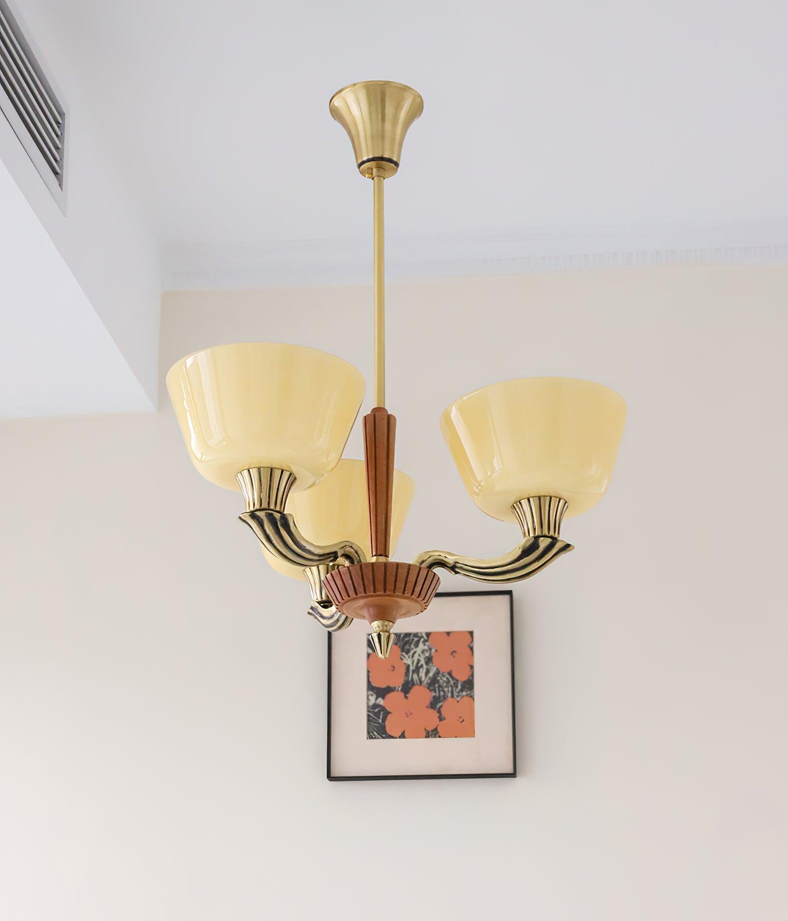 Lustra Chandelier Flared Shade Vintage - Blowlighting