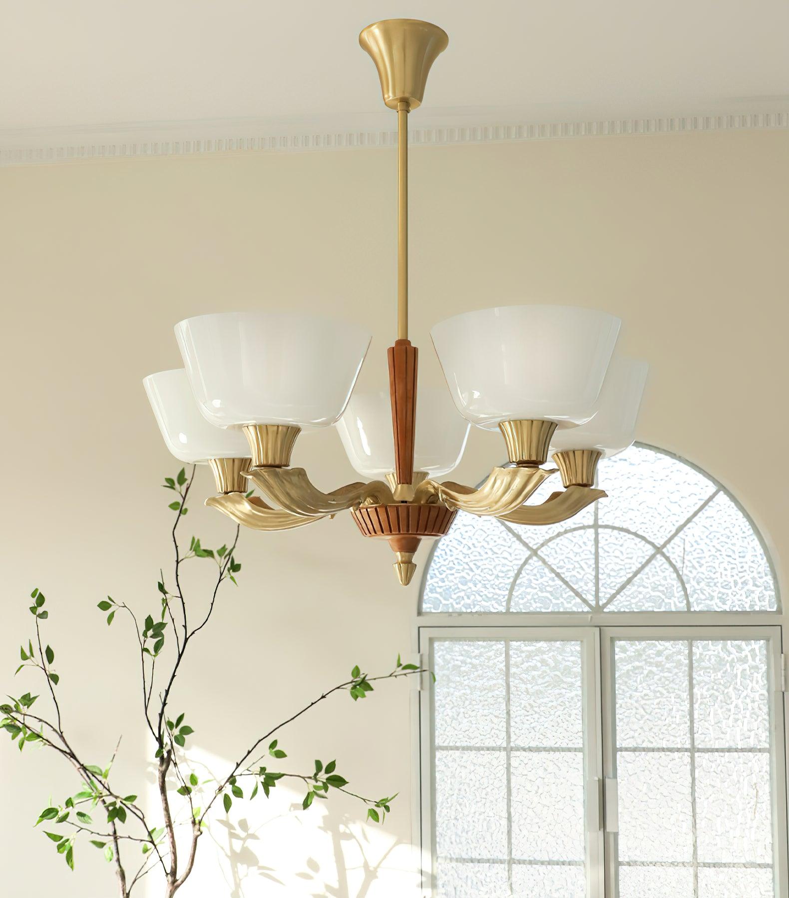 Lustra Chandelier Flared Shade Vintage - Blowlighting