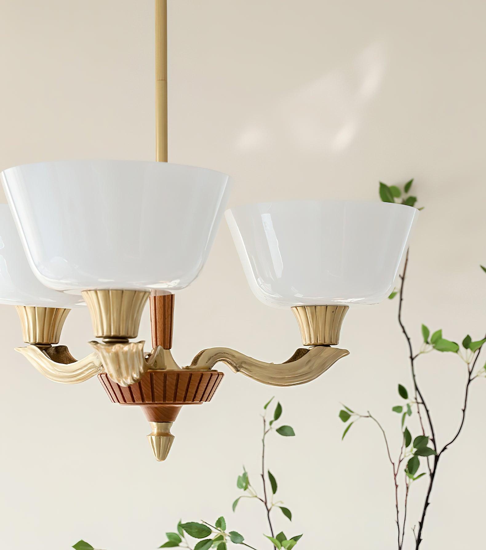 Lustra Chandelier Flared Shade Vintage - Blowlighting