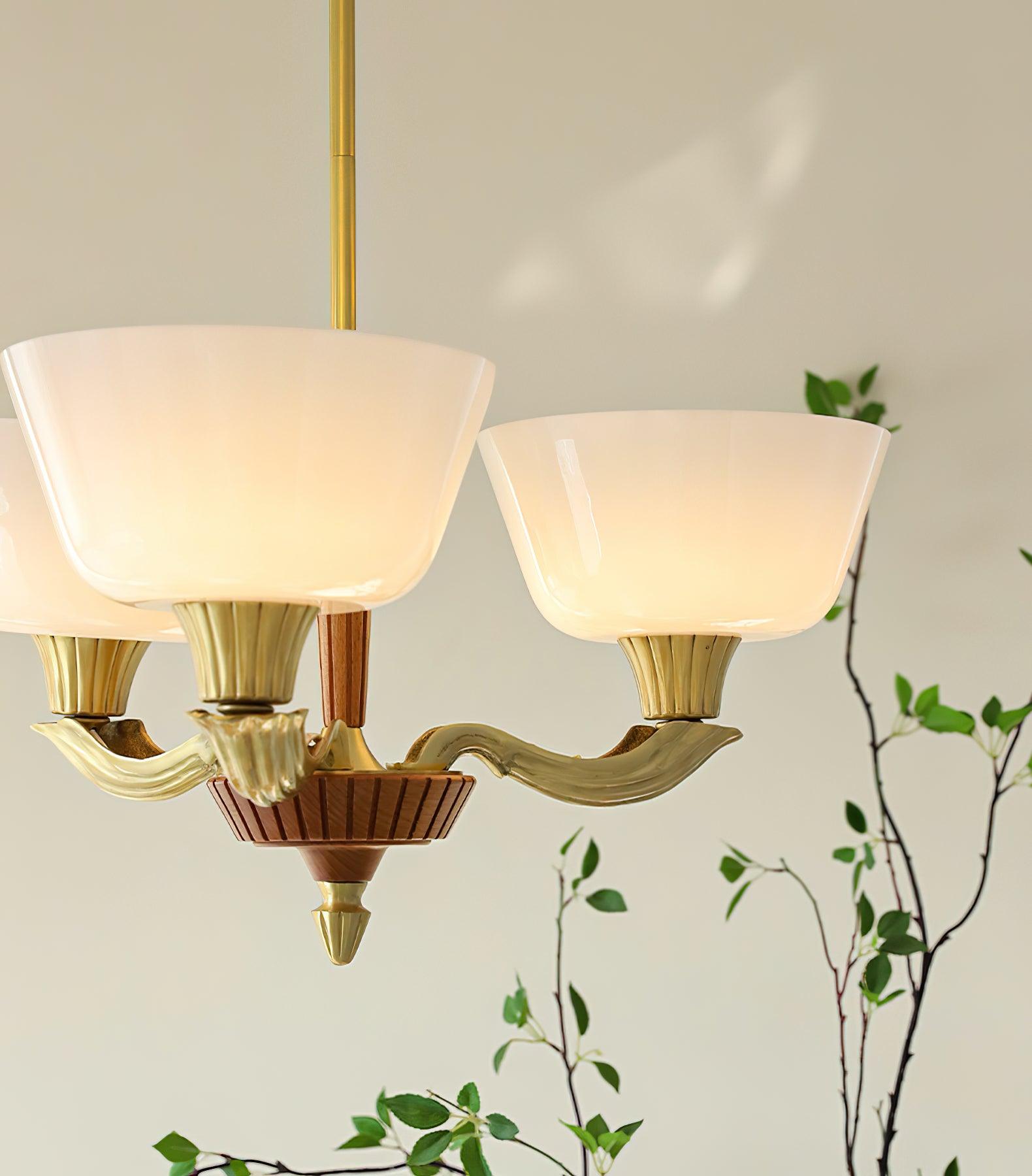Lustra Chandelier Flared Shade Vintage - Blowlighting