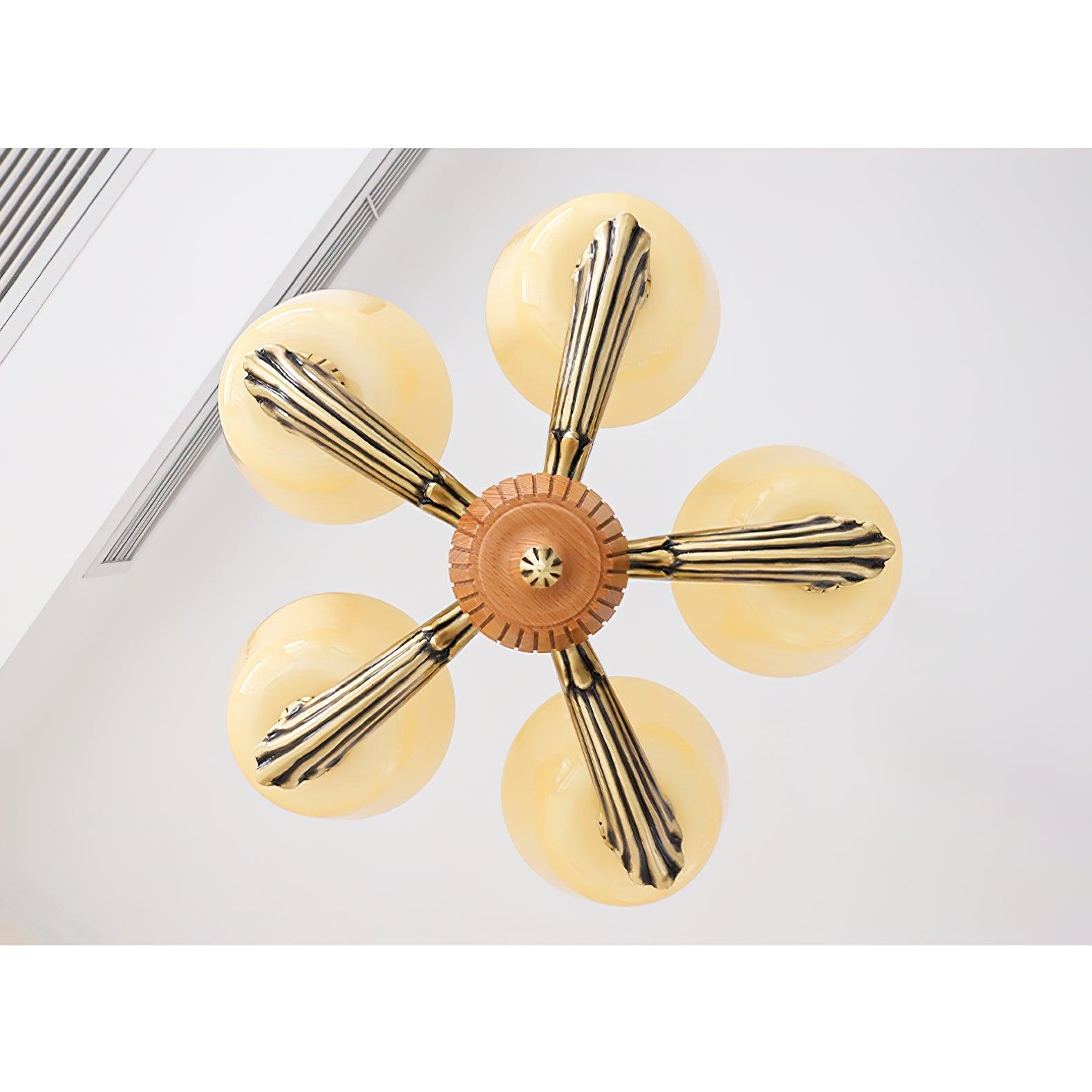 Lustra Chandelier Flared Shade Vintage - Blowlighting