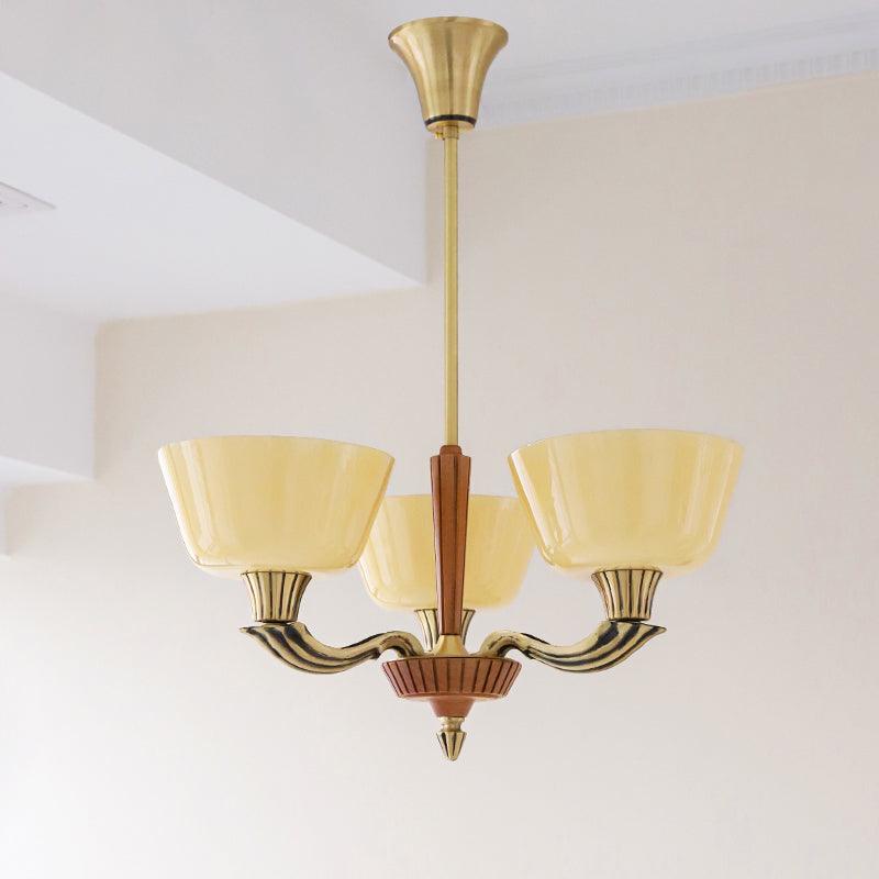 Lustra Chandelier Flared Shade Vintage - Blowlighting