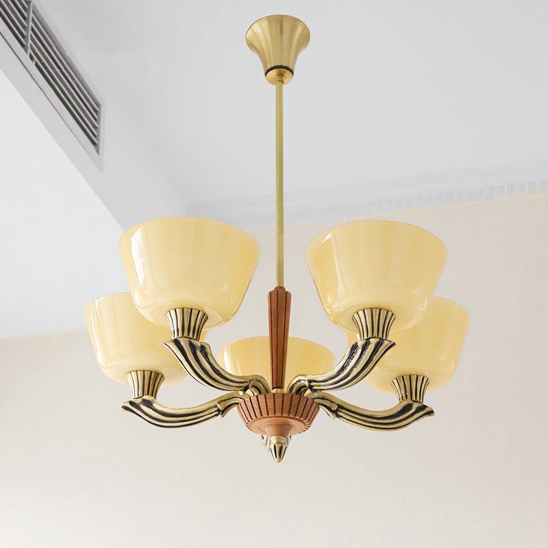 Lustra Chandelier Flared Shade Vintage - Blowlighting