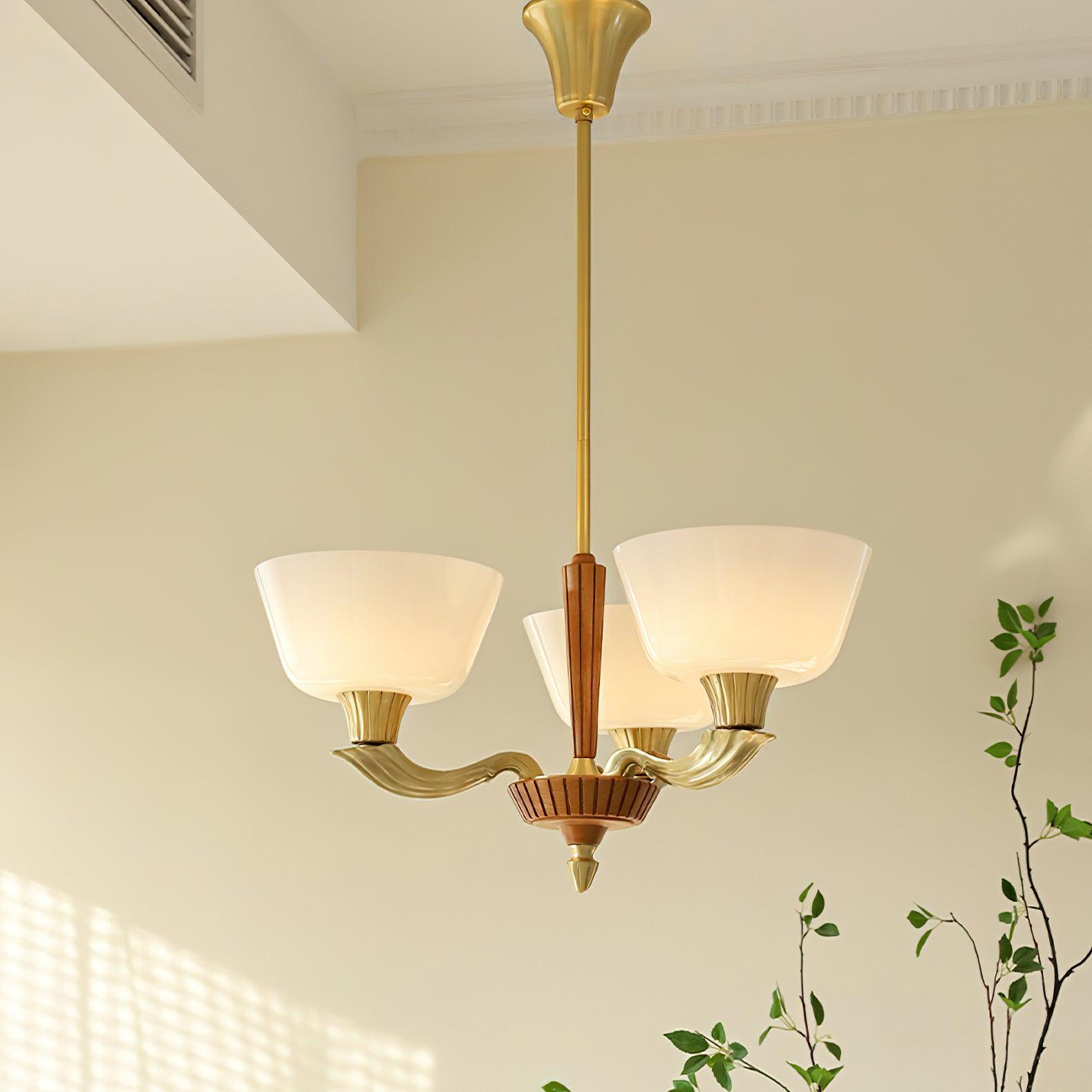 Lustra Chandelier Flared Shade Vintage - Blowlighting