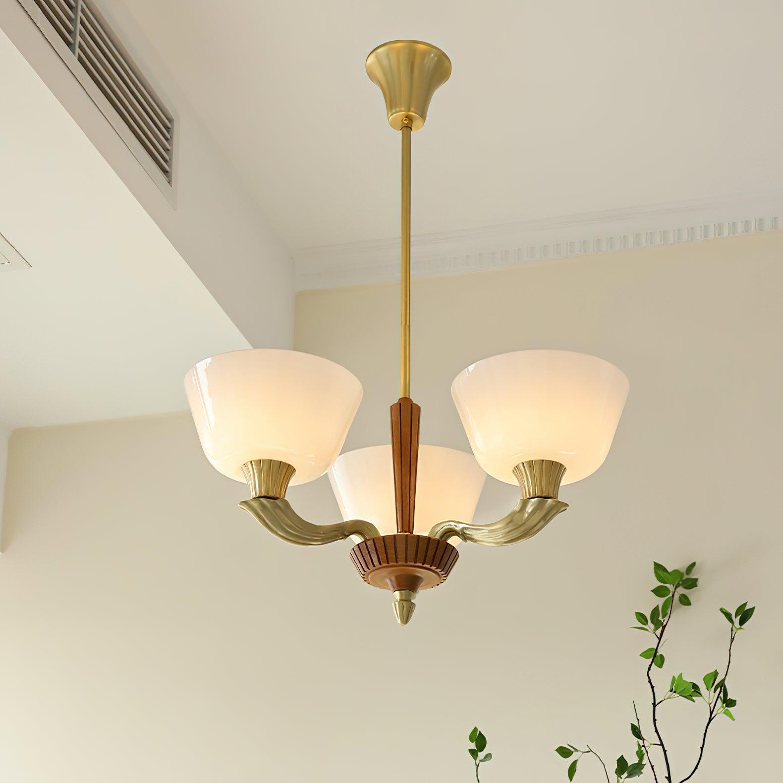 Lustra Chandelier Flared Shade Vintage - Blowlighting
