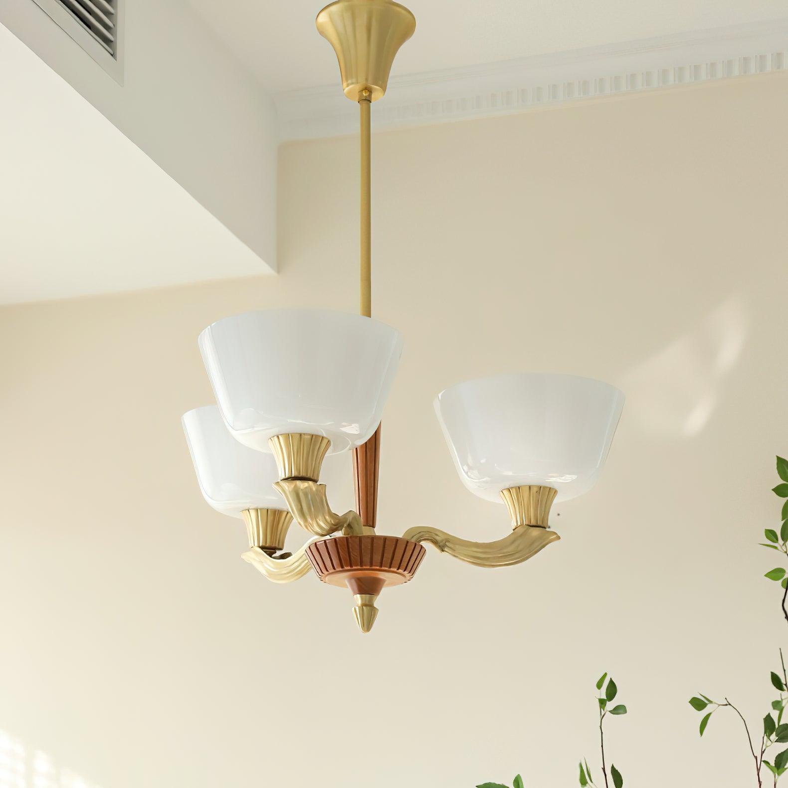 Lustra Chandelier Flared Shade Vintage - Blowlighting