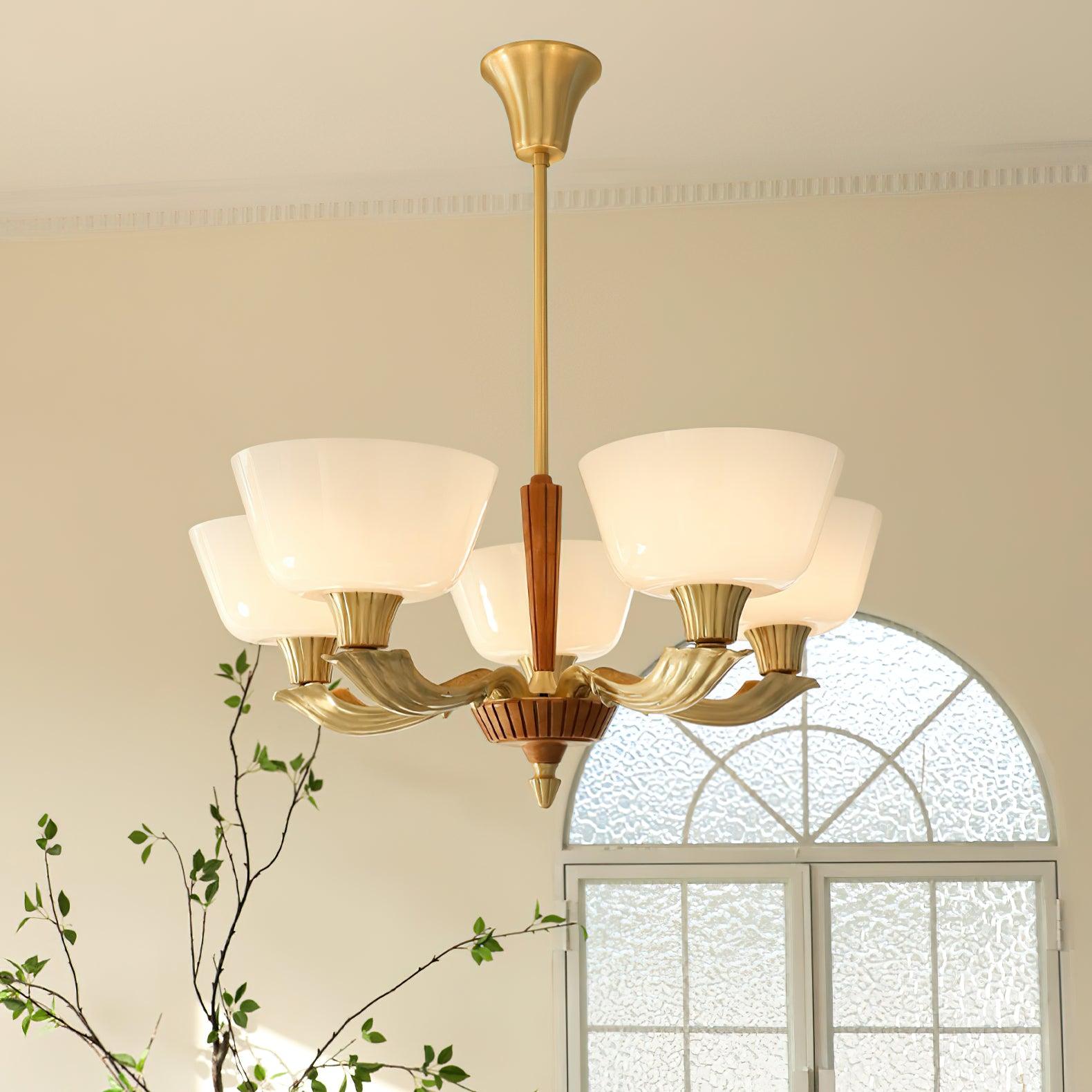 Lustra Chandelier Flared Shade Vintage - Blowlighting