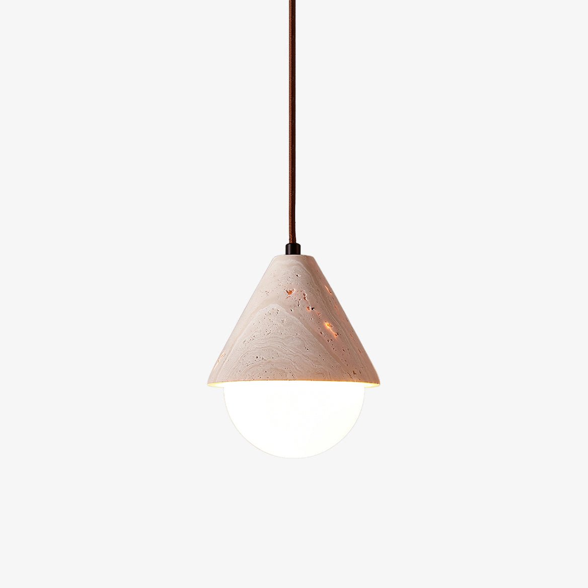 Cevynisra Cone Hemisphere Travertine Pendant Light - Blowlighting