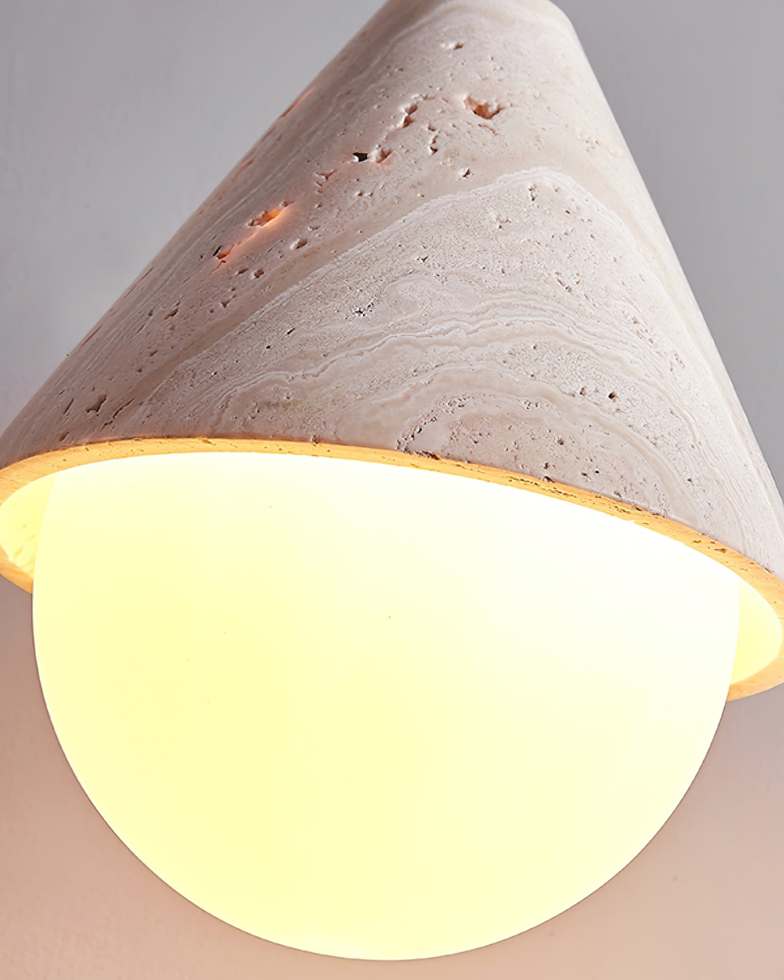 Cevynisra Cone Hemisphere Travertine Pendant Light - Blowlighting